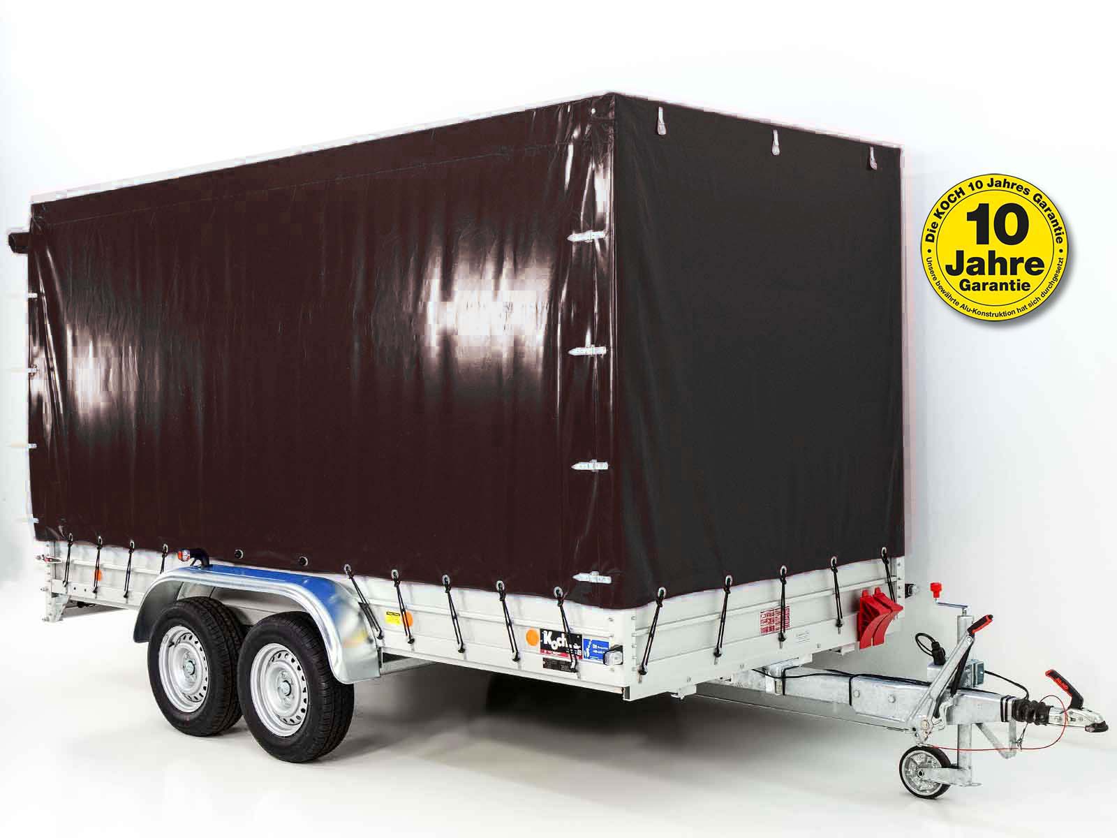 Anhänger mit Plane 185×400 cm 2600 kg | Typ 10.26 | Hochplane 200 cm – Schwarz-Neu