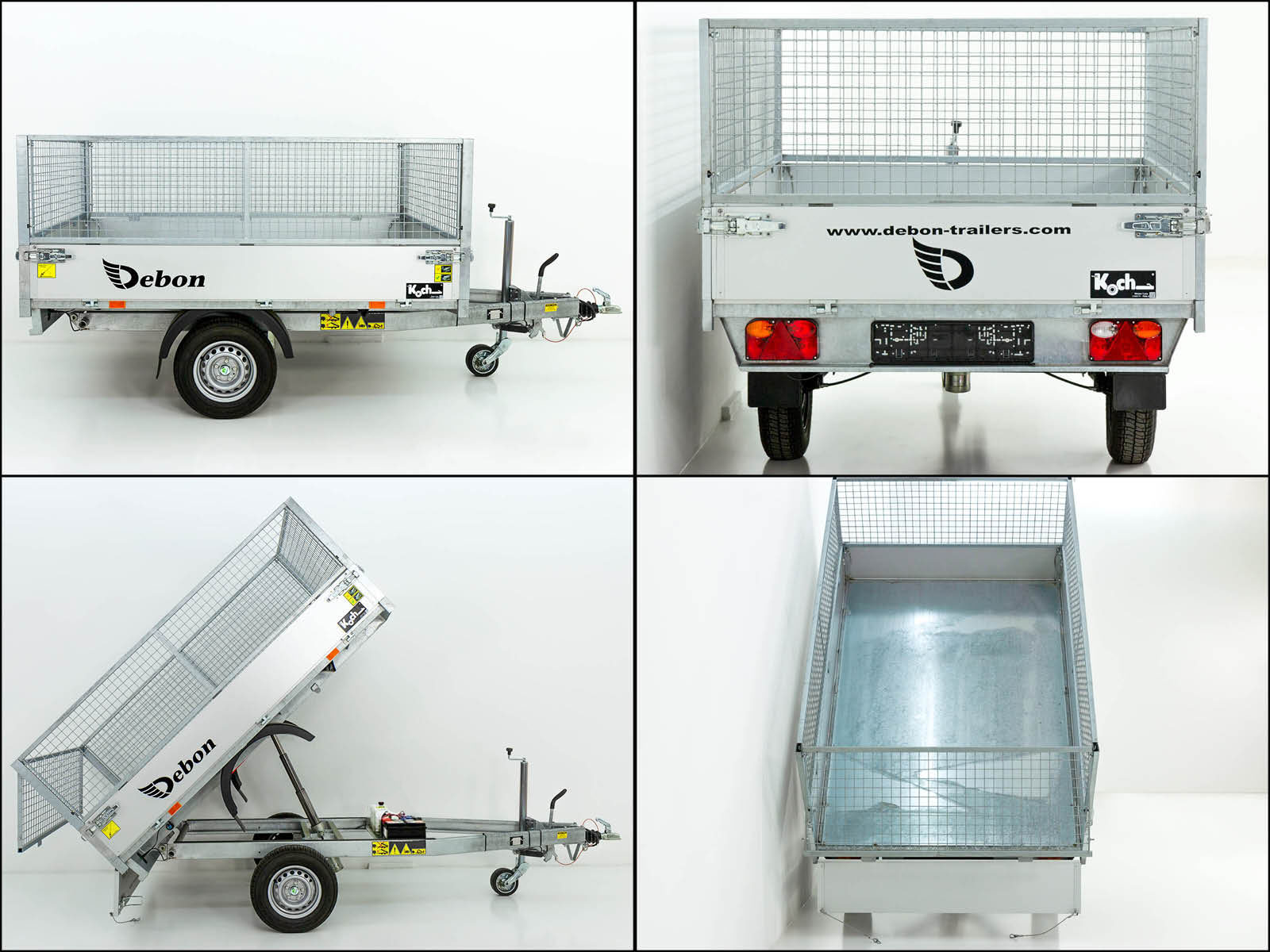 Debon Heckkipper 150x250cm 1,3t | E-Pumpe | Gitter 60 cm-Neu – Bild 3