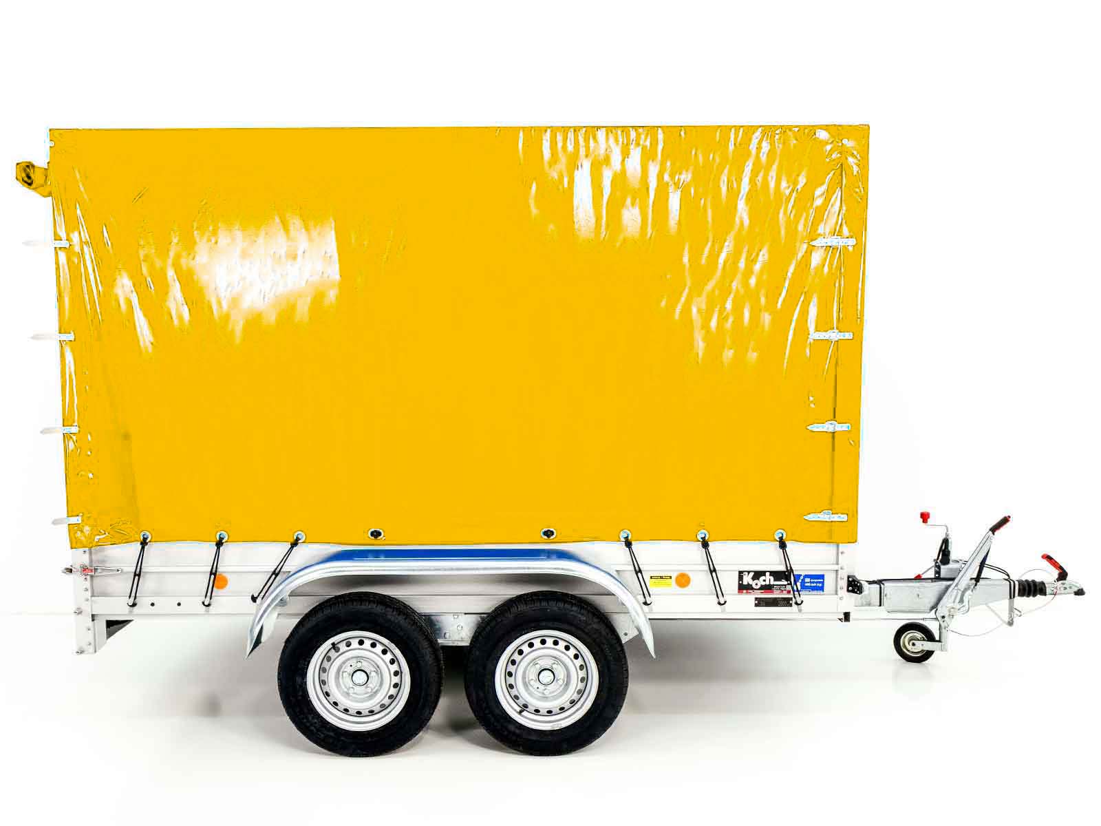 Anhänger mit Plane 150x300cm 2600kg | Typ 7.26 | Hochplane 180cm – Gelb-Neu – Bild 2