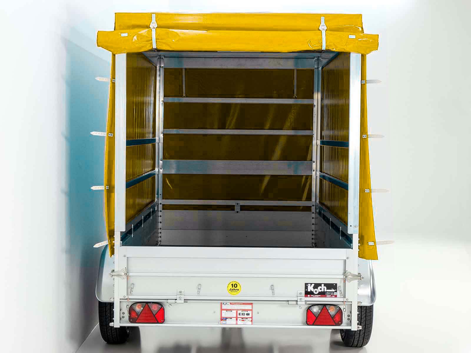 Anhänger mit Plane 150x300cm 2600kg | Typ 7.26 | Hochplane 180cm – Gelb-Neu – Bild 4