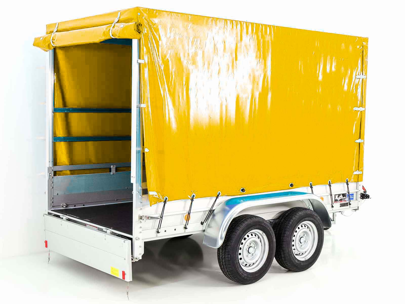 Anhänger mit Plane 150x300cm 2600kg | Typ 7.26 | Hochplane 180cm – Gelb-Neu – Bild 6