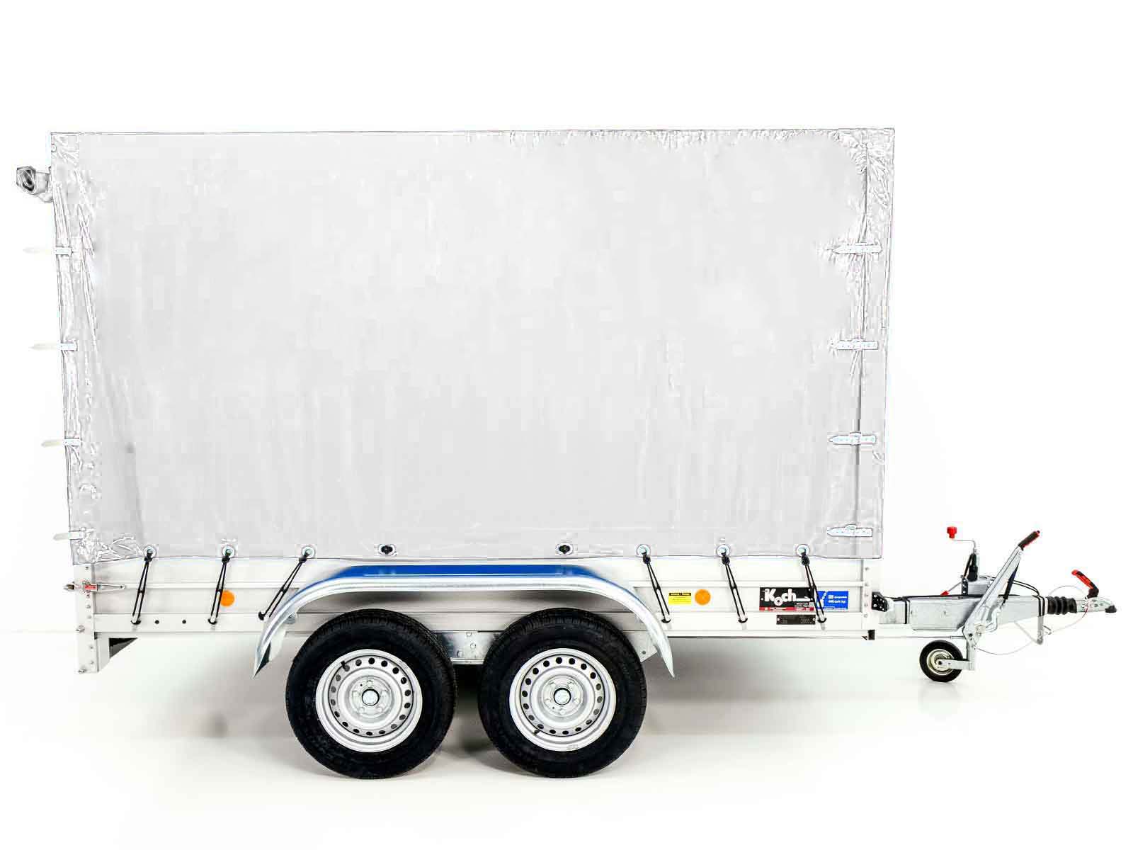 Anhänger mit Plane 150x300cm 2600kg | Typ 7.26 | Hochplane 180cm – Weiß-Neu – Bild 2