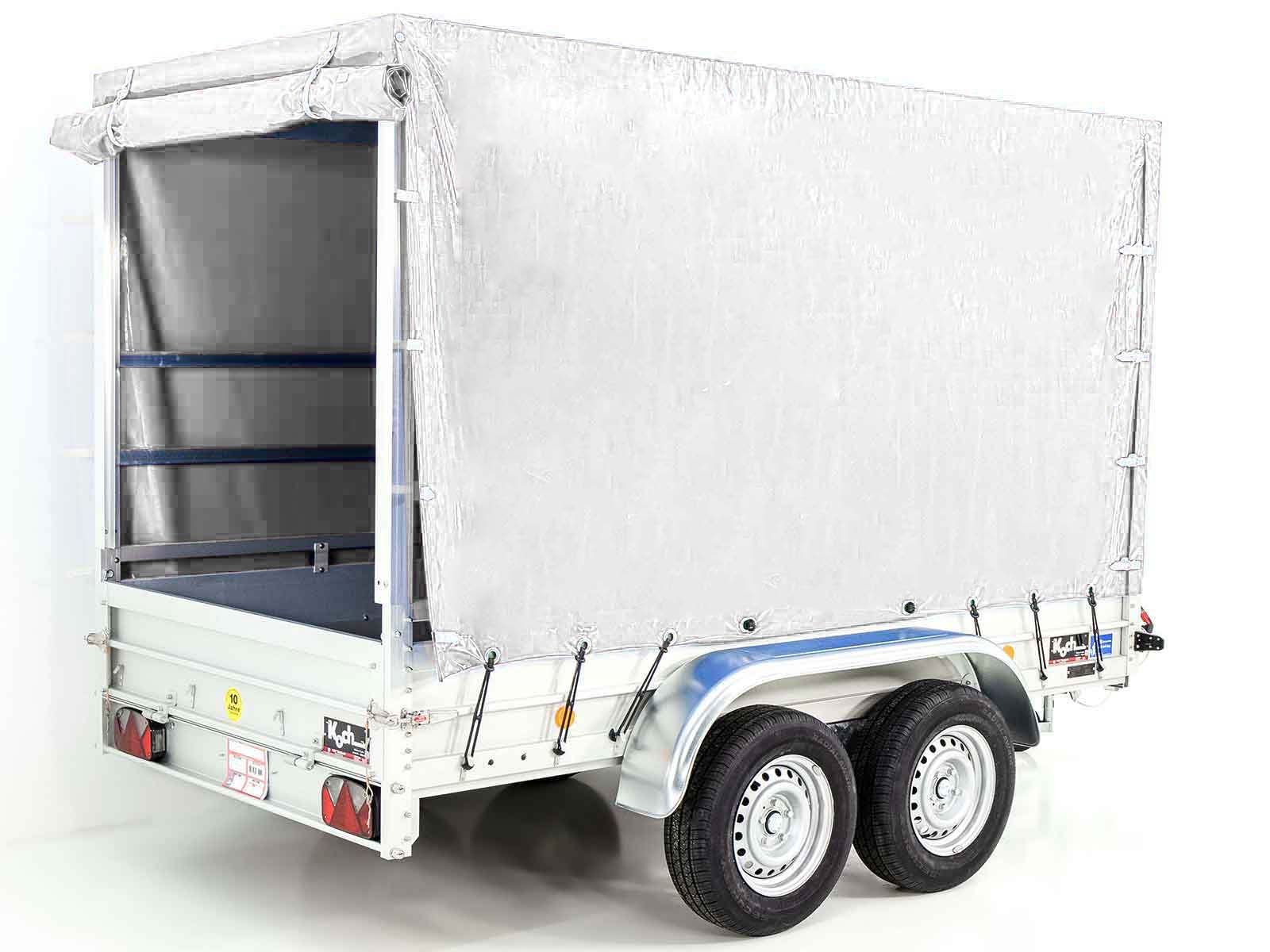 Anhänger mit Plane 150x300cm 2600kg | Typ 7.26 | Hochplane 180cm – Weiß-Neu – Bild 3