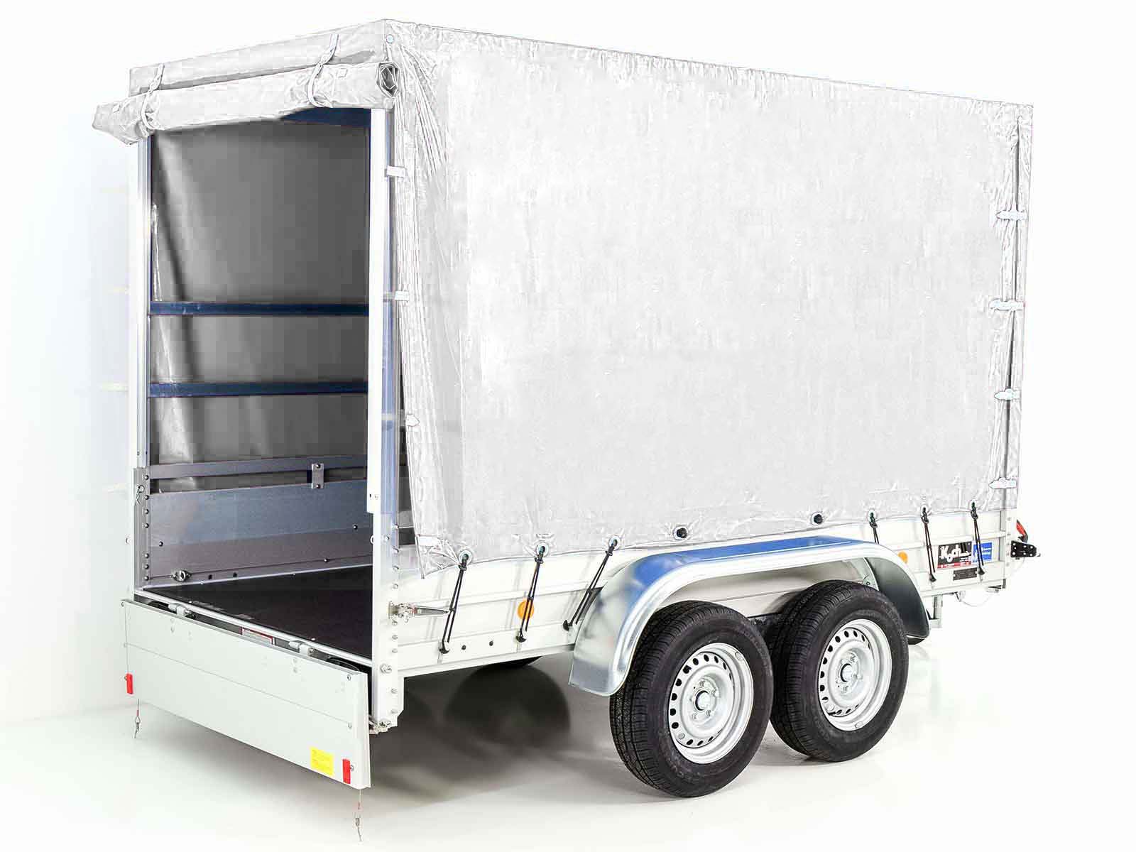 Anhänger mit Plane 150x300cm 2600kg | Typ 7.26 | Hochplane 180cm – Weiß-Neu – Bild 6