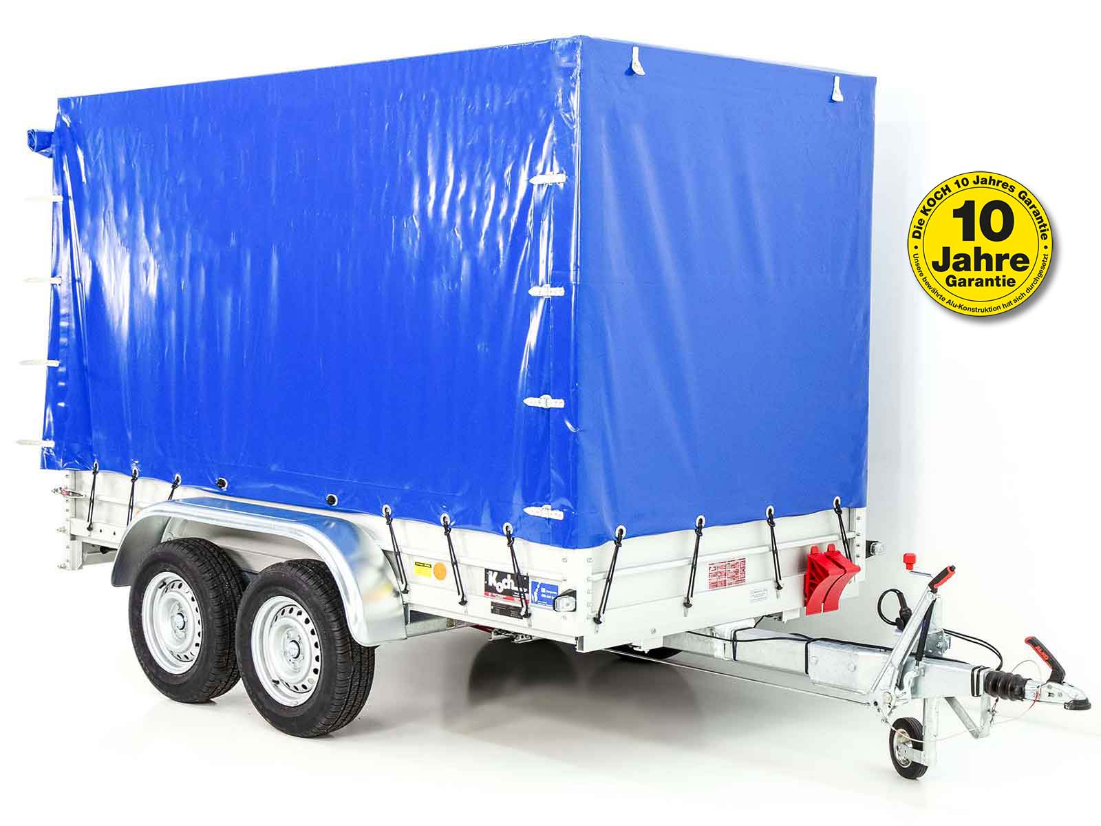 Anhänger mit Plane 150x300cm 2600kg | Typ 7.26 | Hochplane 180cm – Blau-Neu