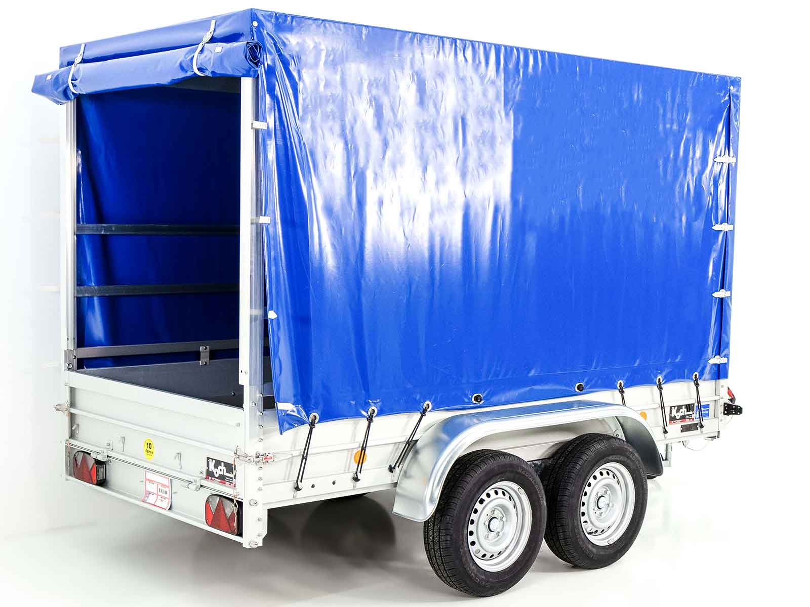 Anhänger mit Plane 150x300cm 2600kg | Typ 7.26 | Hochplane 180cm – Blau-Neu – Bild 4