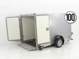 Vezeko Koffer-Absenkanhänger 157x268cm Höhe: 164cm 1,5t | Silber-Neu