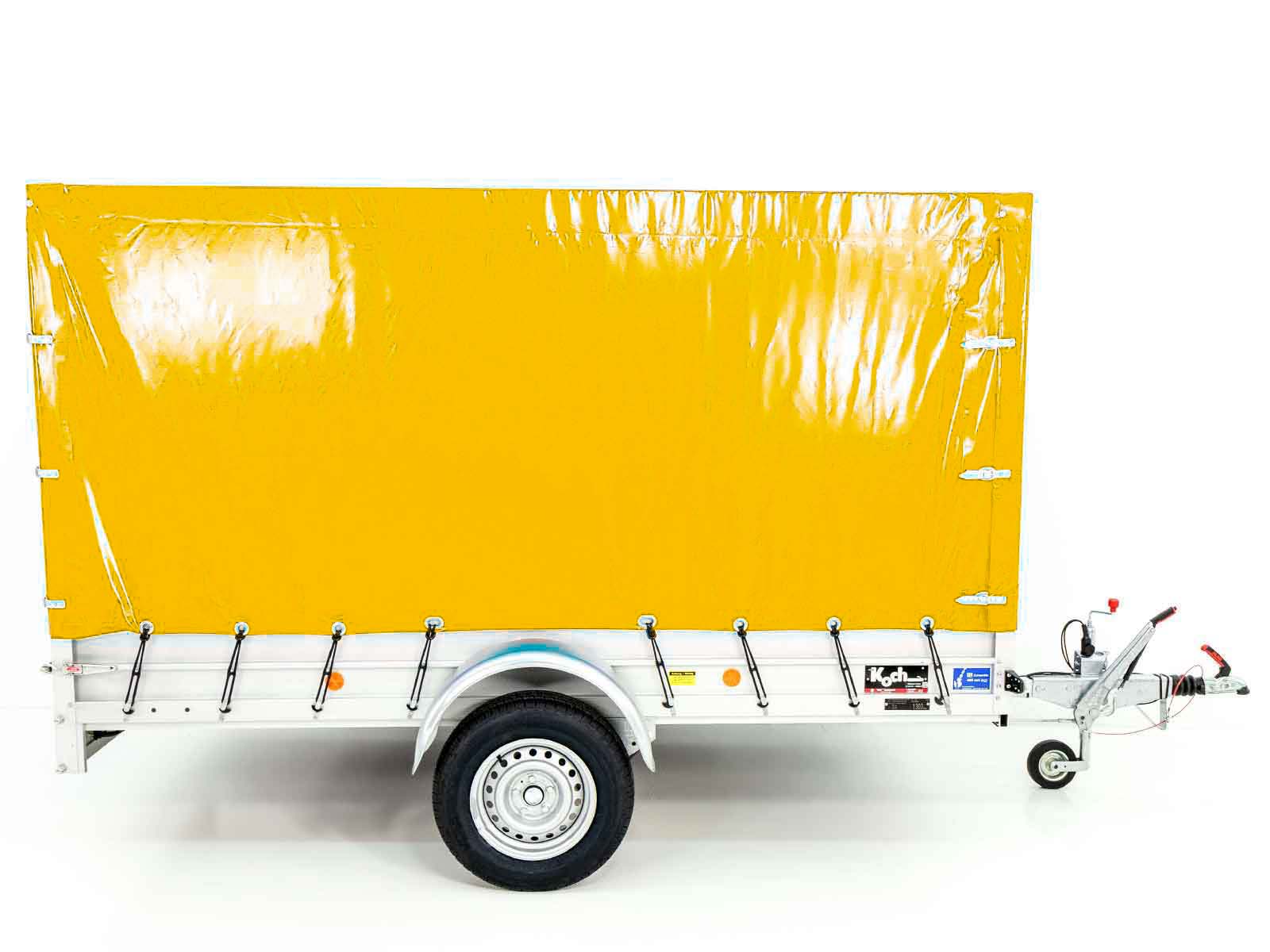 Anhänger mit Plane 150x300cm 1300kg | Typ 7.13 | Hochplane 160cm – Gelb-Neu – Bild 4