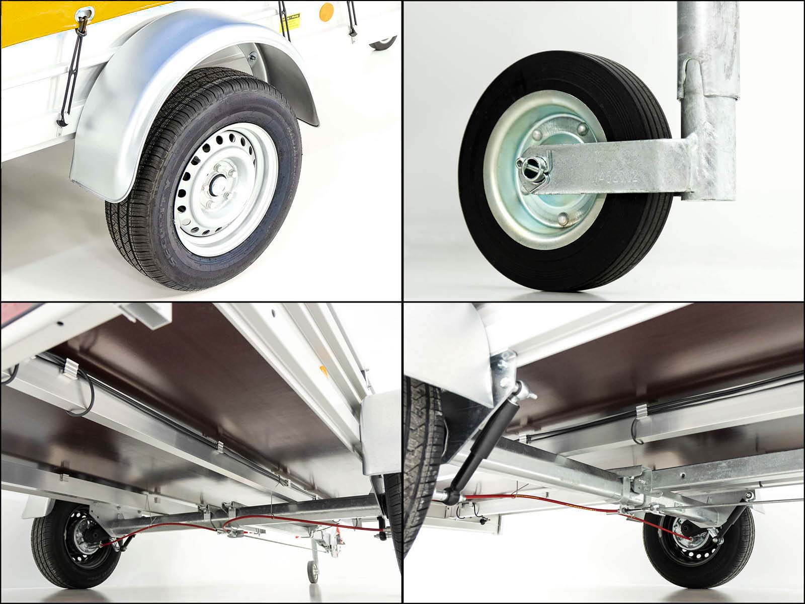 Anhänger mit Plane 150x300cm 1300kg | Typ 7.13 | Hochplane 160cm – Gelb-Neu – Bild 2