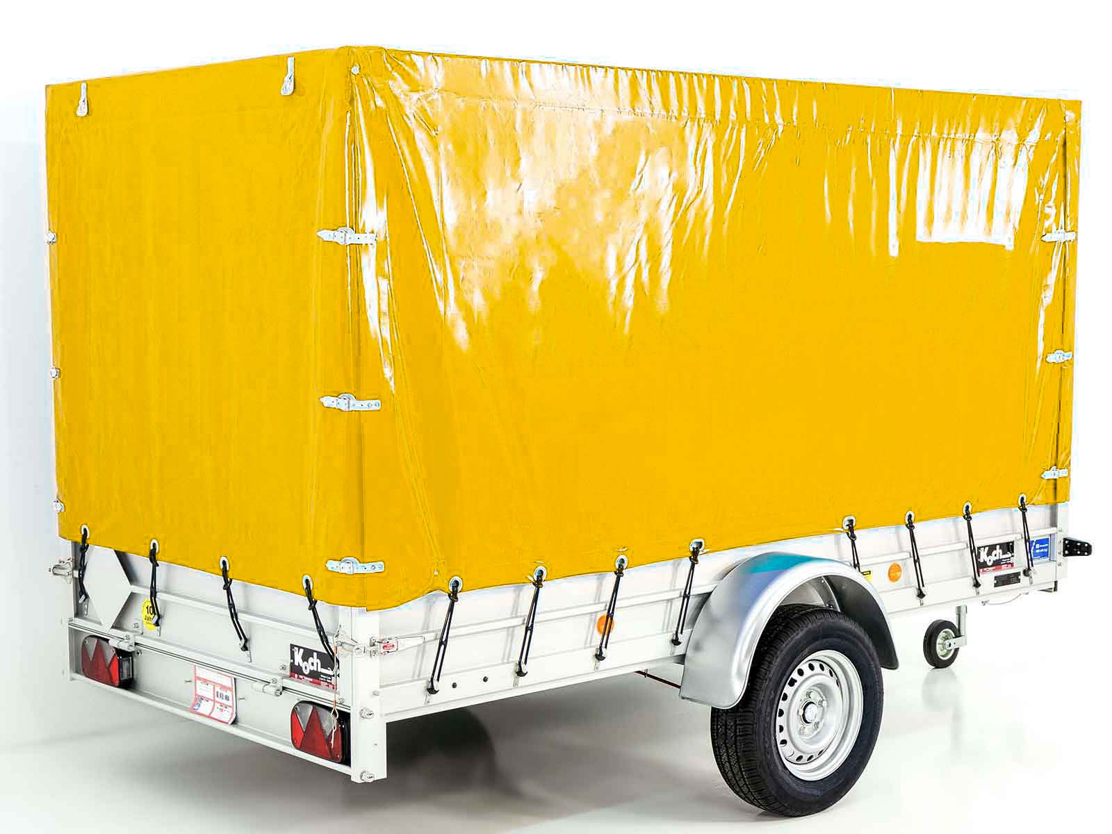 Anhänger mit Plane 150x300cm 1300kg | Typ 7.13 | Hochplane 160cm – Gelb-Neu – Bild 5
