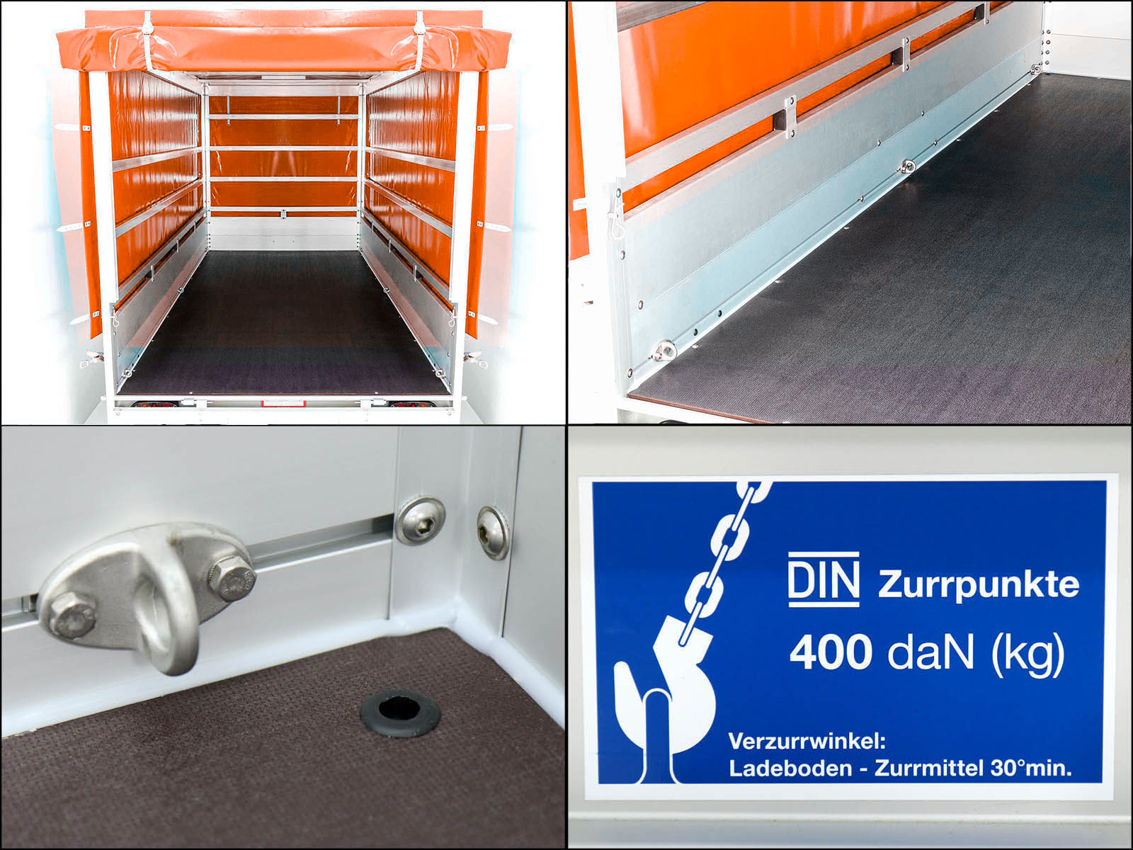 Anhänger mit Plane 150x300cm 1300kg | Typ 7.13 | Hochplane 160cm – Orange-Neu – Bild 6