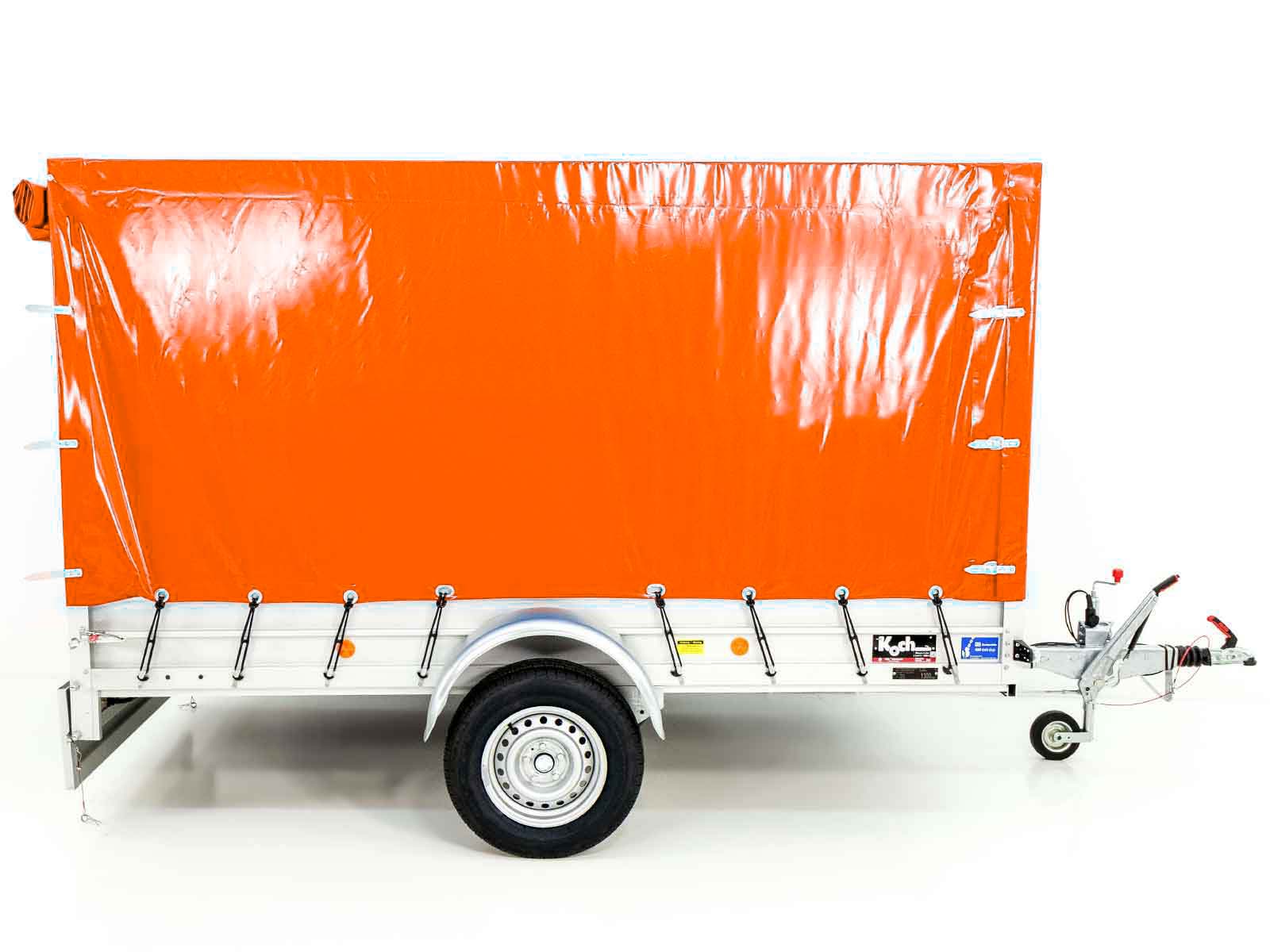 Anhänger mit Plane 150x300cm 1300kg | Typ 7.13 | Hochplane 160cm – Orange-Neu – Bild 4