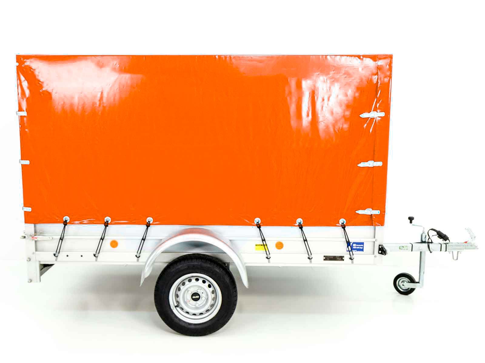Anhänger mit Plane 125x250cm 750kg | Typ U4 | Hochplane 140 cm Profi | Orange-Neu – Bild 2