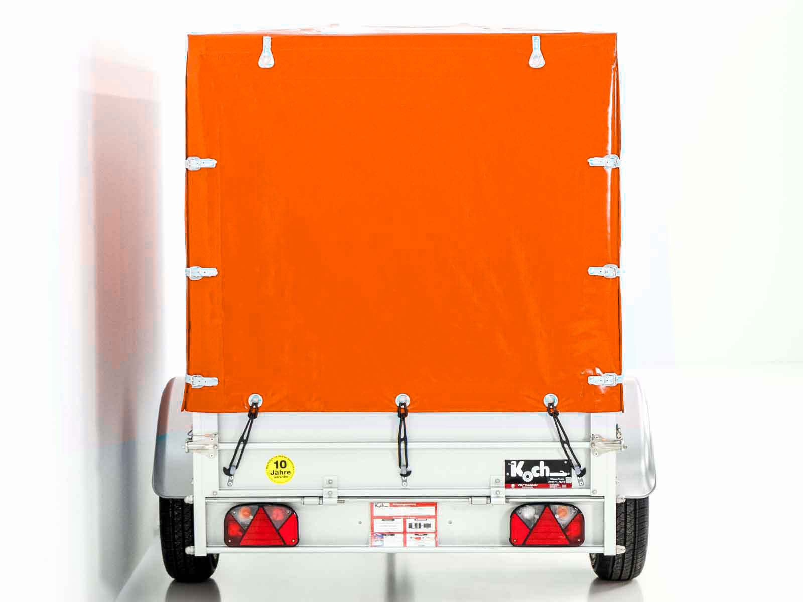 Anhänger mit Plane 125x250cm 750kg | Typ U4 | Hochplane 140 cm Profi | Orange-Neu – Bild 3
