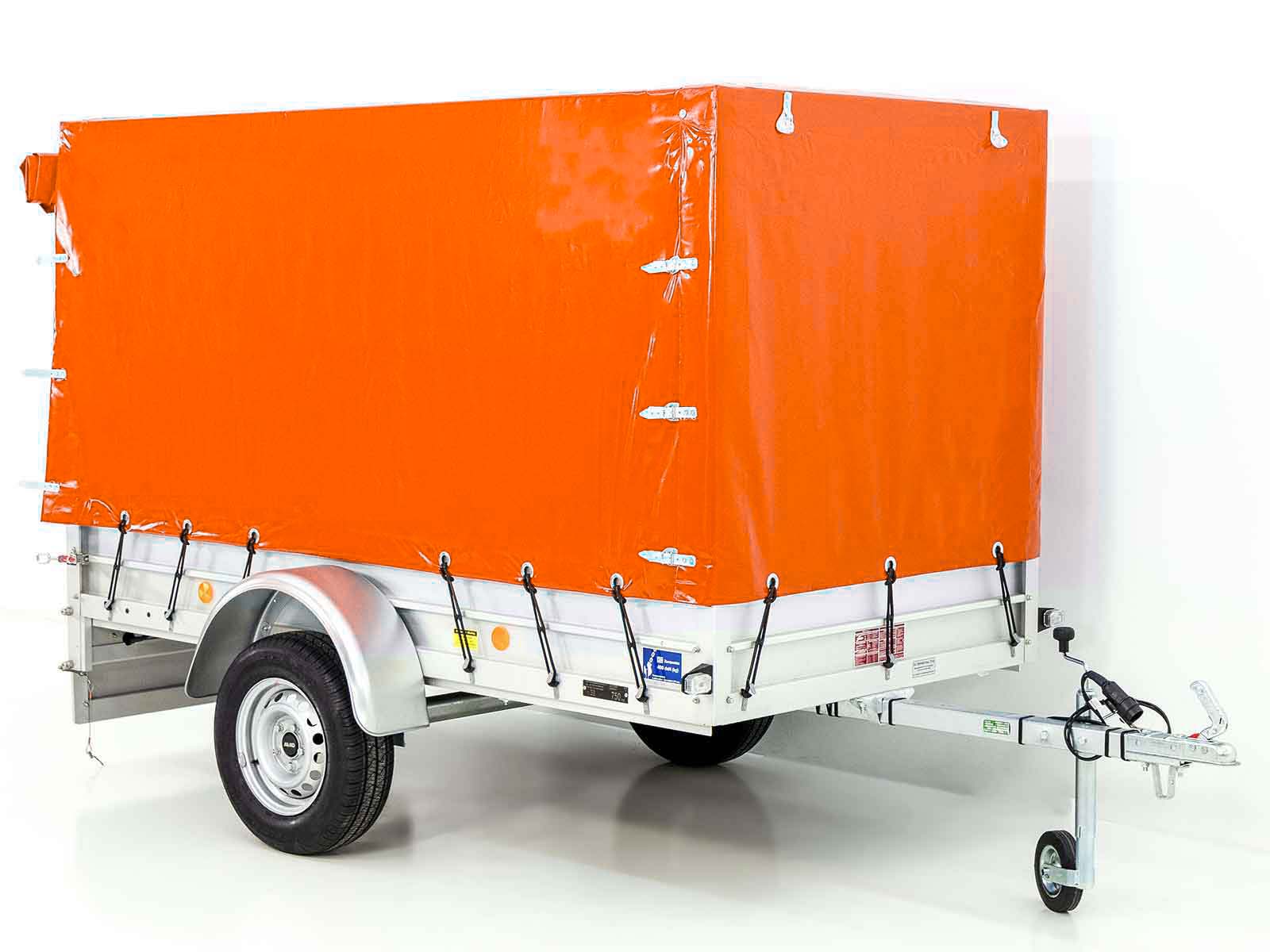 Anhänger mit Plane 125x250cm 750kg | Typ U4 | Hochplane 140 cm Profi | Orange-Neu – Bild 5