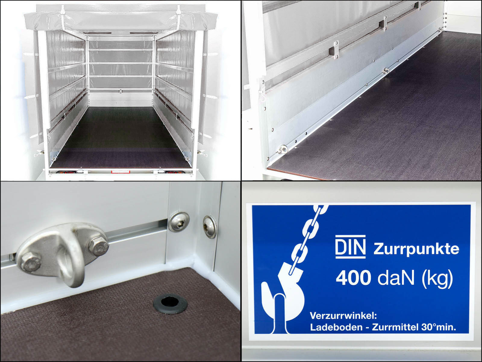 Anhänger mit Plane 150x300cm 1300kg | Typ 7.13 | Hochplane 160cm – Silber-Neu – Bild 6