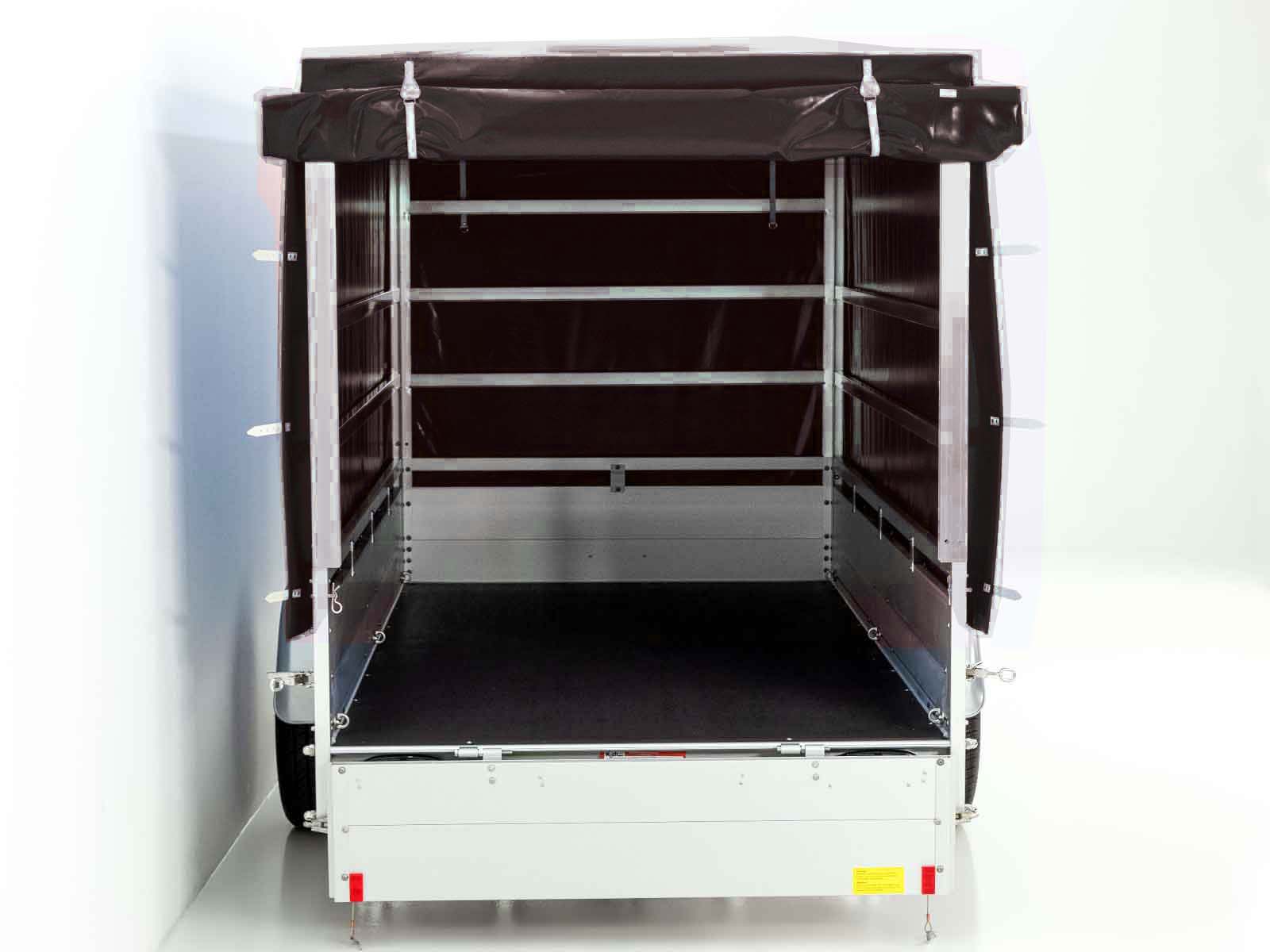 Anhänger mit Plane 150x300cm 1300kg | Typ 7.13 | Hochplane 160cm – Schwarz-Neu – Bild 3