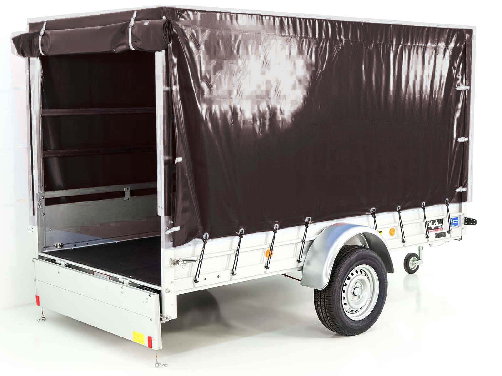Anhänger mit Plane 150x300cm 1300kg | Typ 7.13 | Hochplane 160cm – Schwarz-Neu – Bild 4