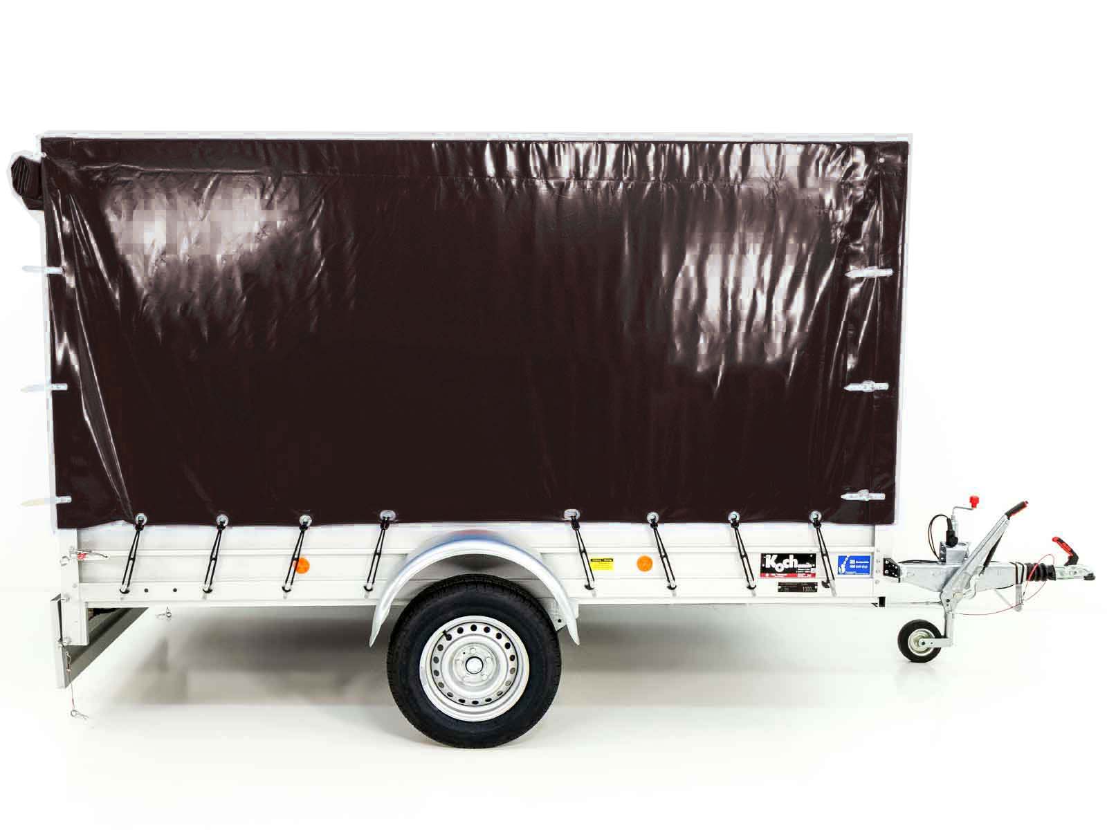 Anhänger mit Plane 150x300cm 1300kg | Typ 7.13 | Hochplane 160cm – Schwarz-Neu – Bild 5