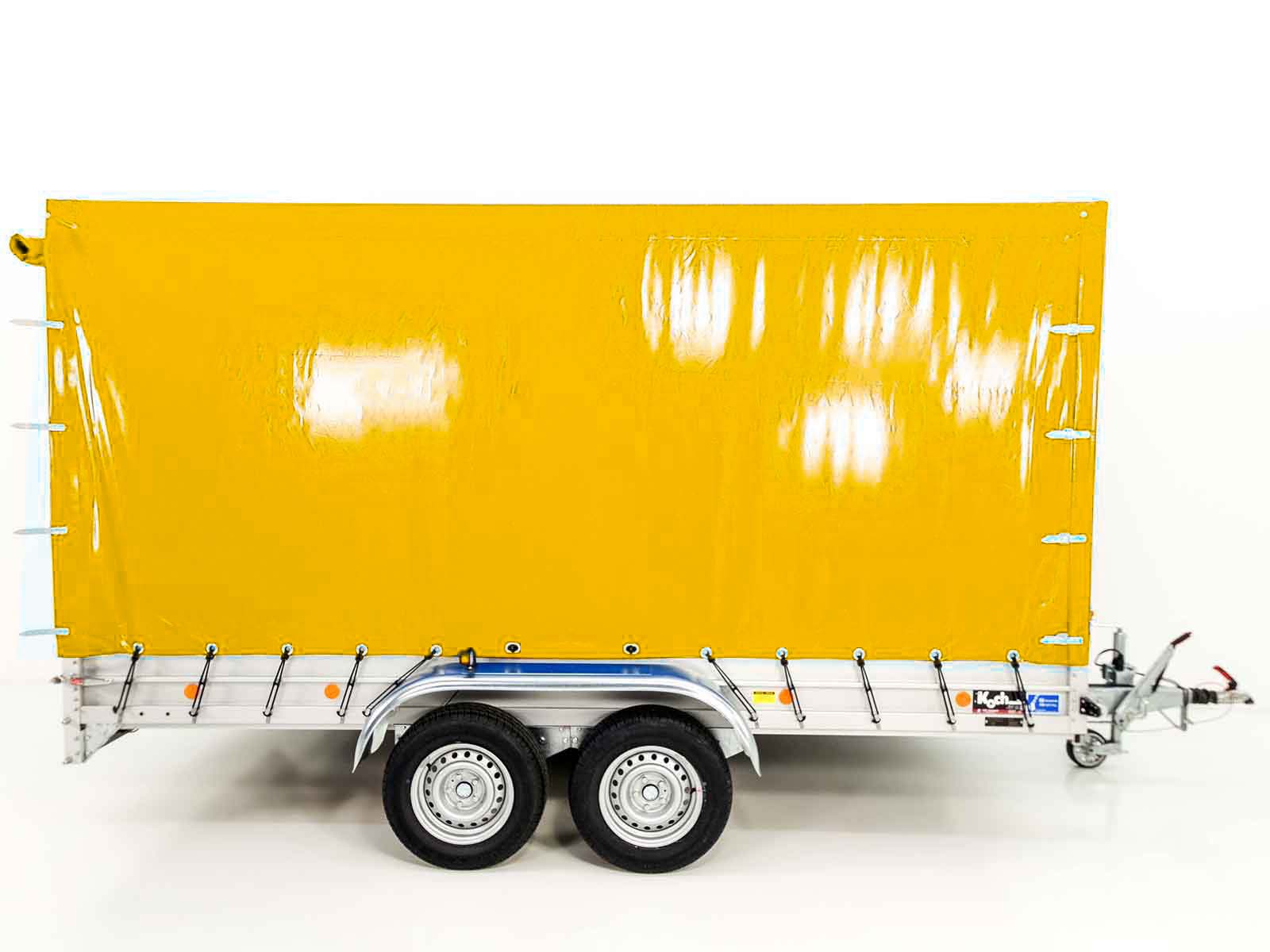Anhänger mit Plane 185x400cm 2600kg | Typ 10.26 | Hochplane 200cm Gelb-Neu – Bild 2