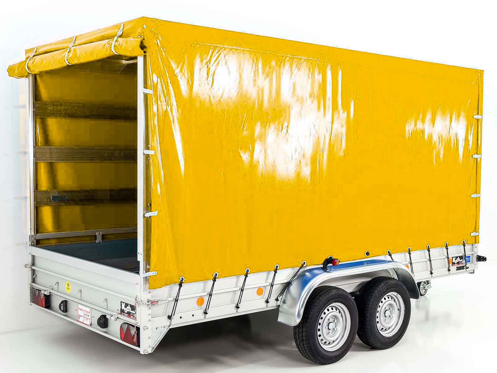 Anhänger mit Plane 185x400cm 2600kg | Typ 10.26 | Hochplane 200cm Gelb-Neu – Bild 3