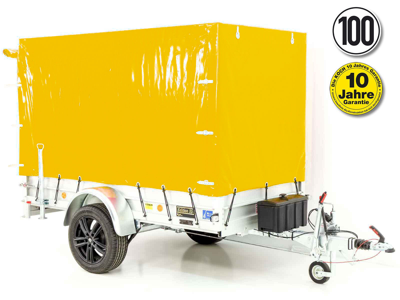 '-Anhänger „Edition 35“ 125x250cm 1300kg | Typ 4.13 | Hochplane 160cm Gelb-Neu