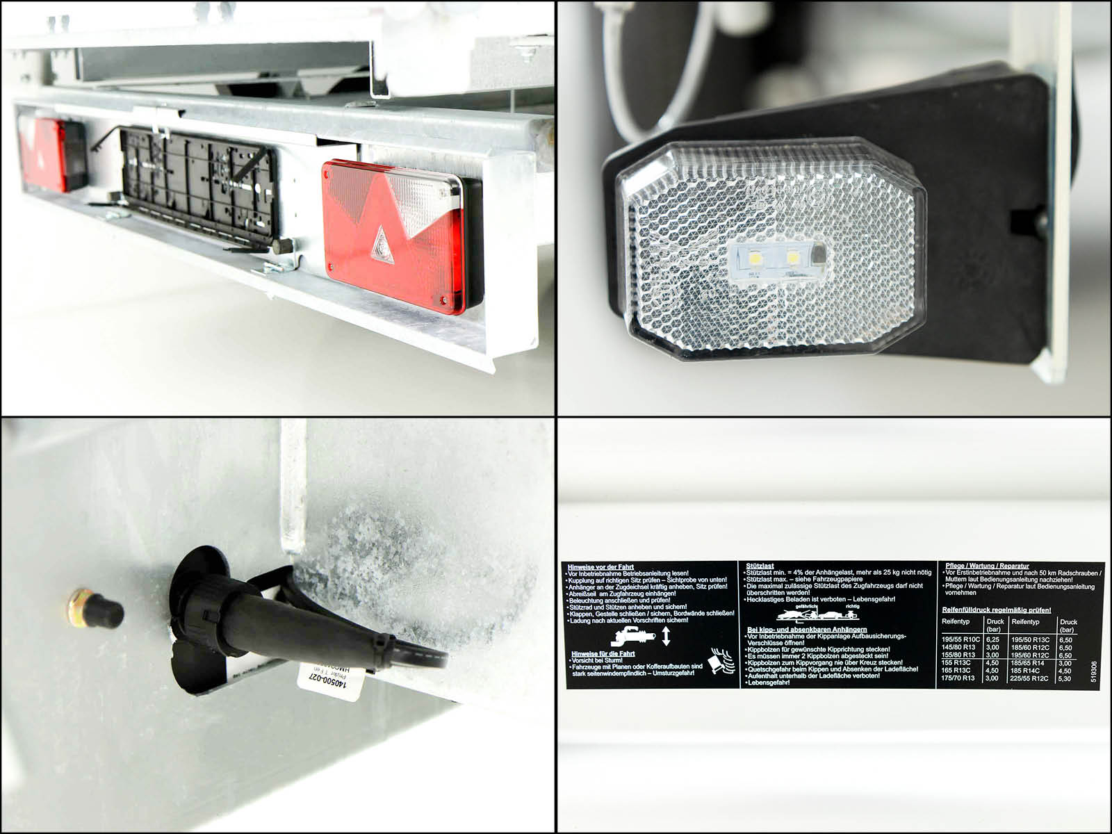 Unsinn Dreiseitenkipper UDK 175x306cm 3,5t | E-Pumpe | Gitter 65cm-Neu – Bild 6