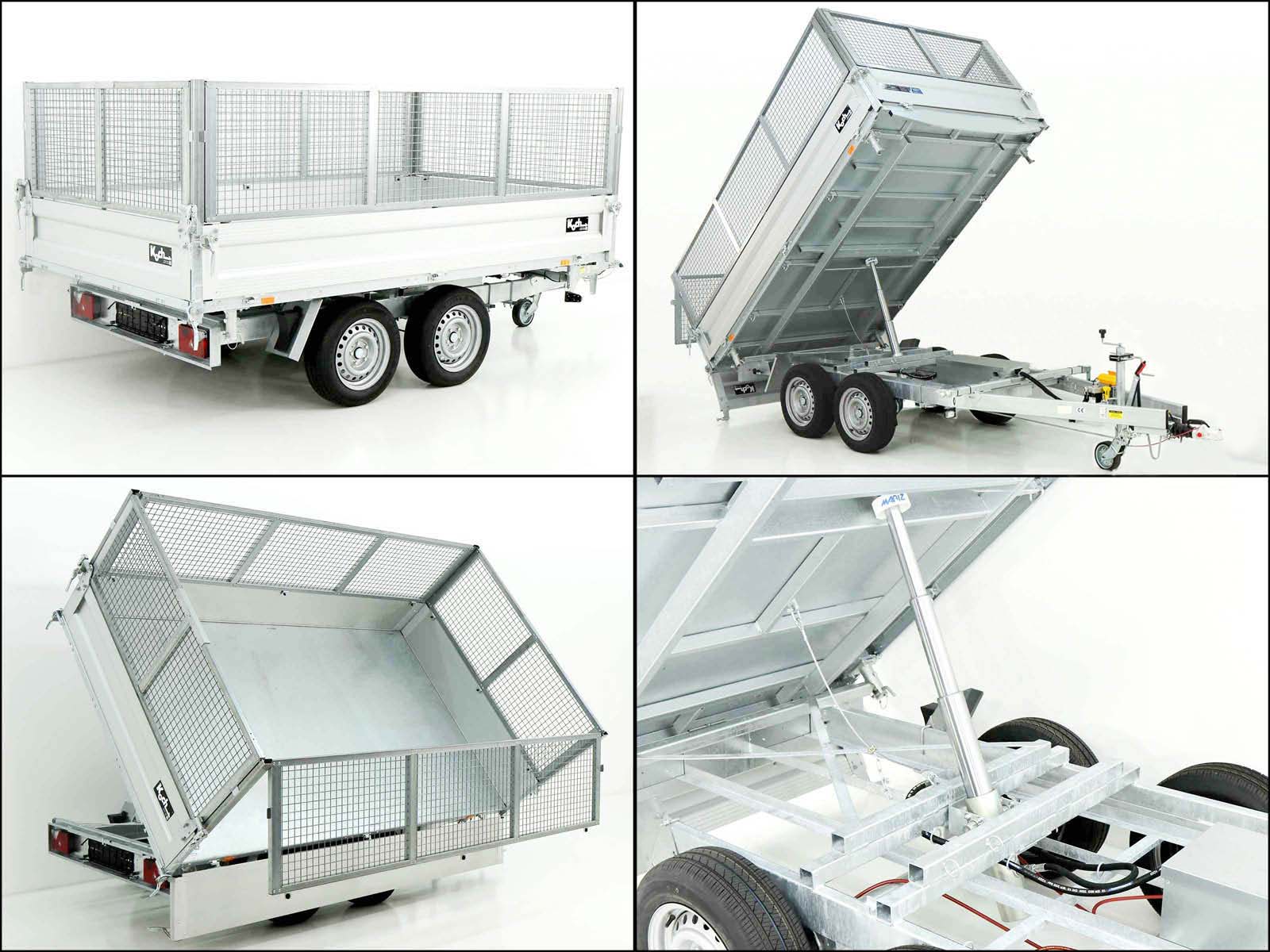 Unsinn Dreiseitenkipper UDK 175x306cm 3,5t | E-Pumpe | Gitter 65cm-Neu – Bild 2