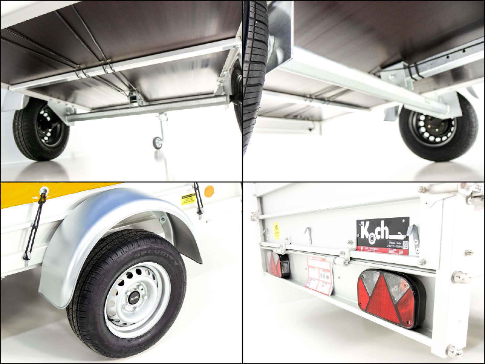 Anhänger mit Plane 125x250cm 750kg | Typ U4 | Hochplane 140 cm Profi | Gelb-Neu – Bild 6