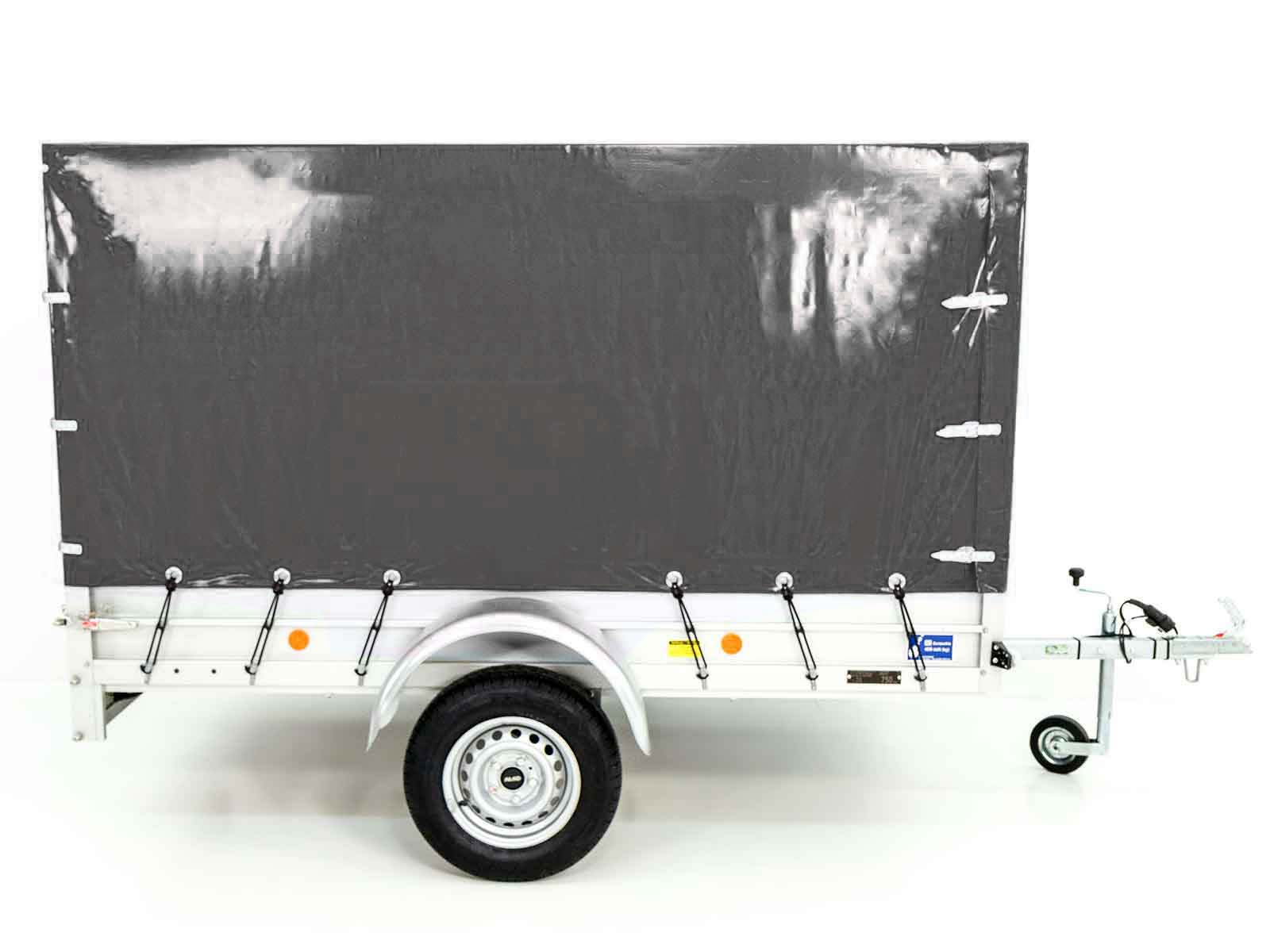 Anhänger mit Plane 125x250cm 750kg | Typ U4 | Hochplane 140 cm Profi | Anthrazit-Neu – Bild 2