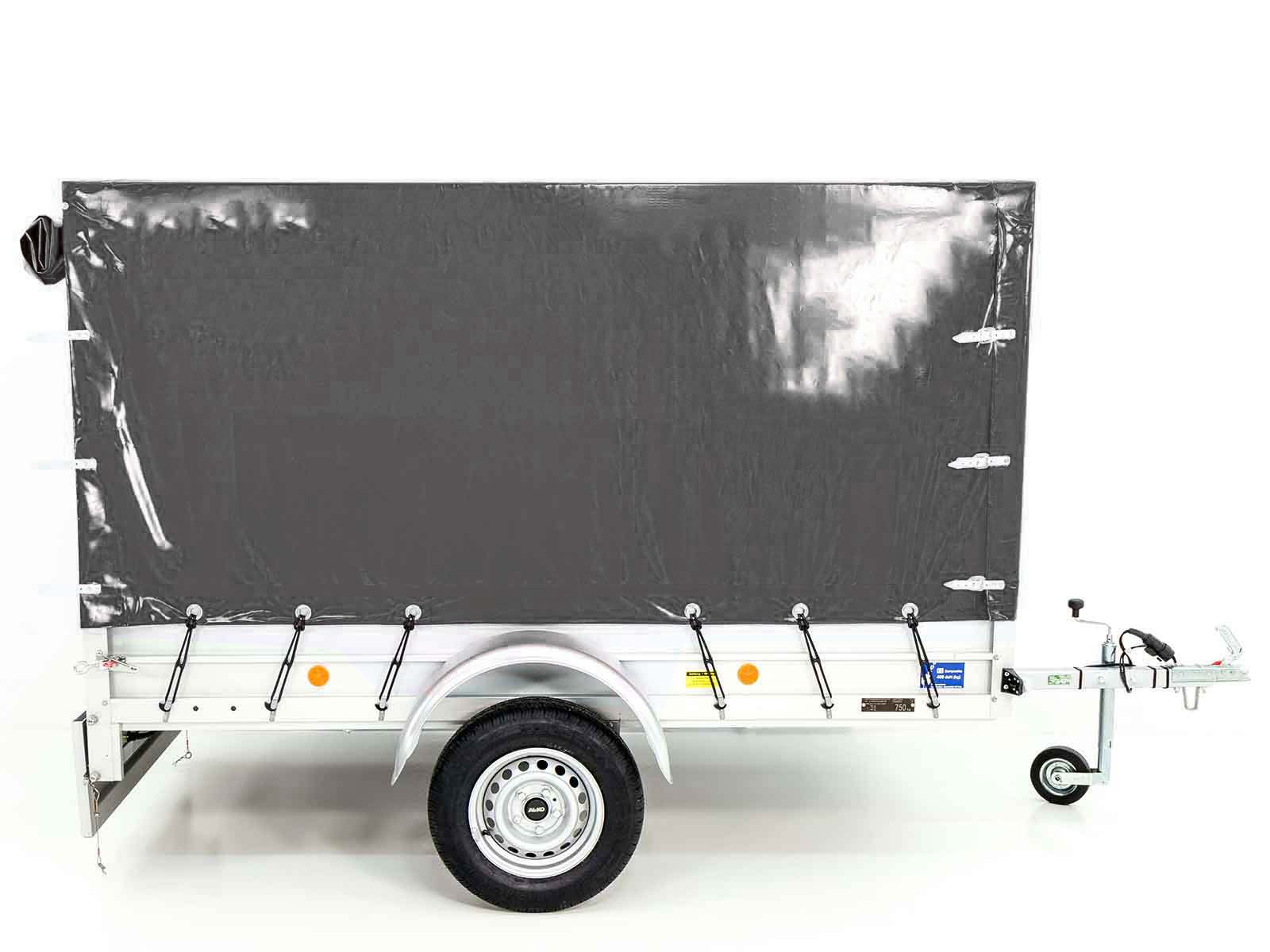 Anhänger mit Plane 125x250cm 750kg | Typ U4 | Hochplane 140 cm Profi | Anthrazit-Neu – Bild 4