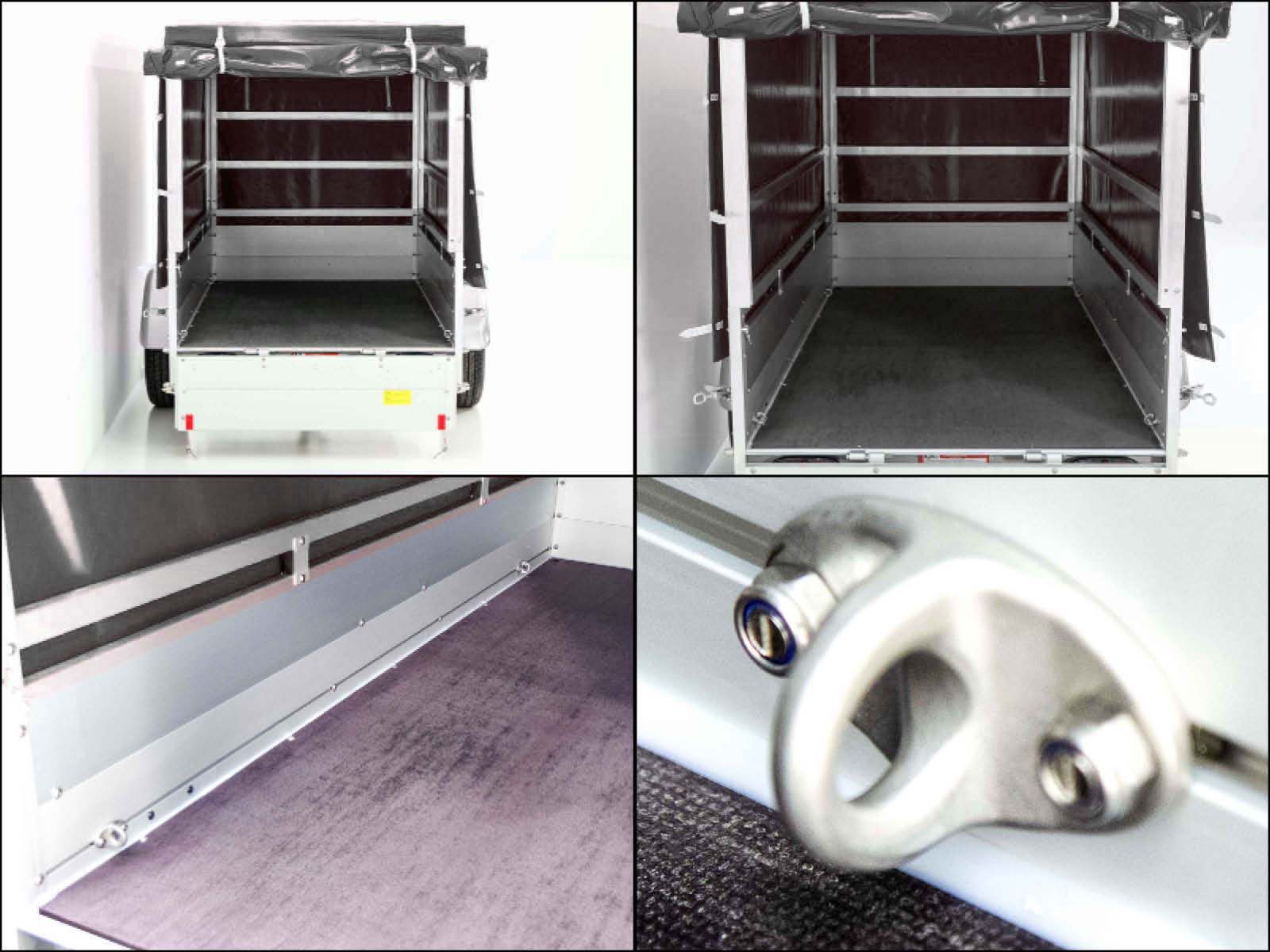 Anhänger mit Plane 125x250cm 750kg | Typ U4 | Hochplane 140 cm Profi | Anthrazit-Neu – Bild 6