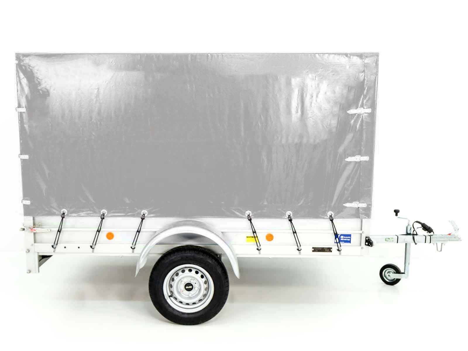 Anhänger mit Plane 125x250cm 750kg | Typ U4 | Hochplane 140 cm Profi | Silber-Neu – Bild 3