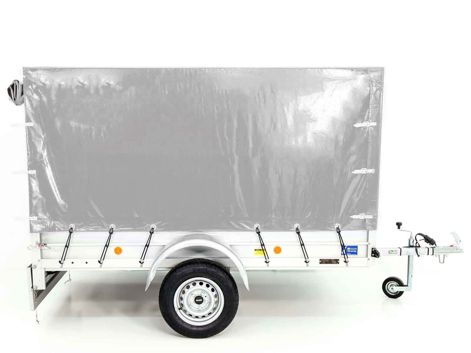 Anhänger mit Plane 125x250cm 750kg | Typ U4 | Hochplane 140 cm Profi | Silber-Neu – Bild 2