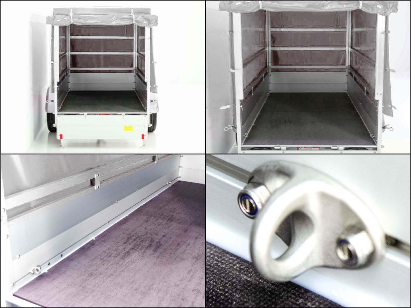 Anhänger mit Plane 125x250cm 750kg | Typ U4 | Hochplane 140 cm Profi | Silber-Neu – Bild 6