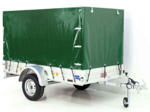 Anhänger mit Plane 125x250cm 750kg | Typ U4 | Hochplane 140 cm Profi | Grün-Neu