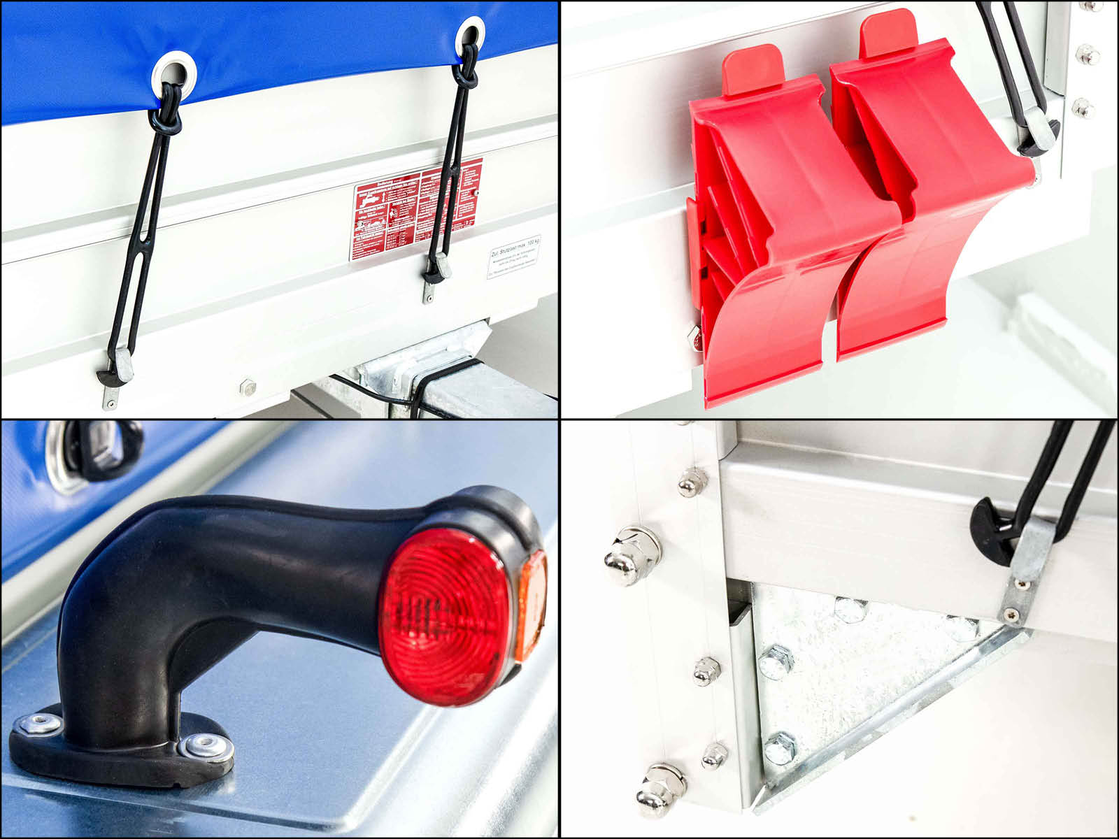 Anhänger mit Plane 185x400cm 2600kg | Typ 10.26 | Hochplane 200cm Blau-Neu – Bild 3