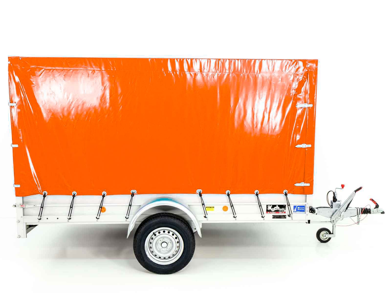 Anhänger mit Plane 150x300cm 1300kg | Typ 7.13 | Hochplane 160cm – Orange-Neu – Bild 4