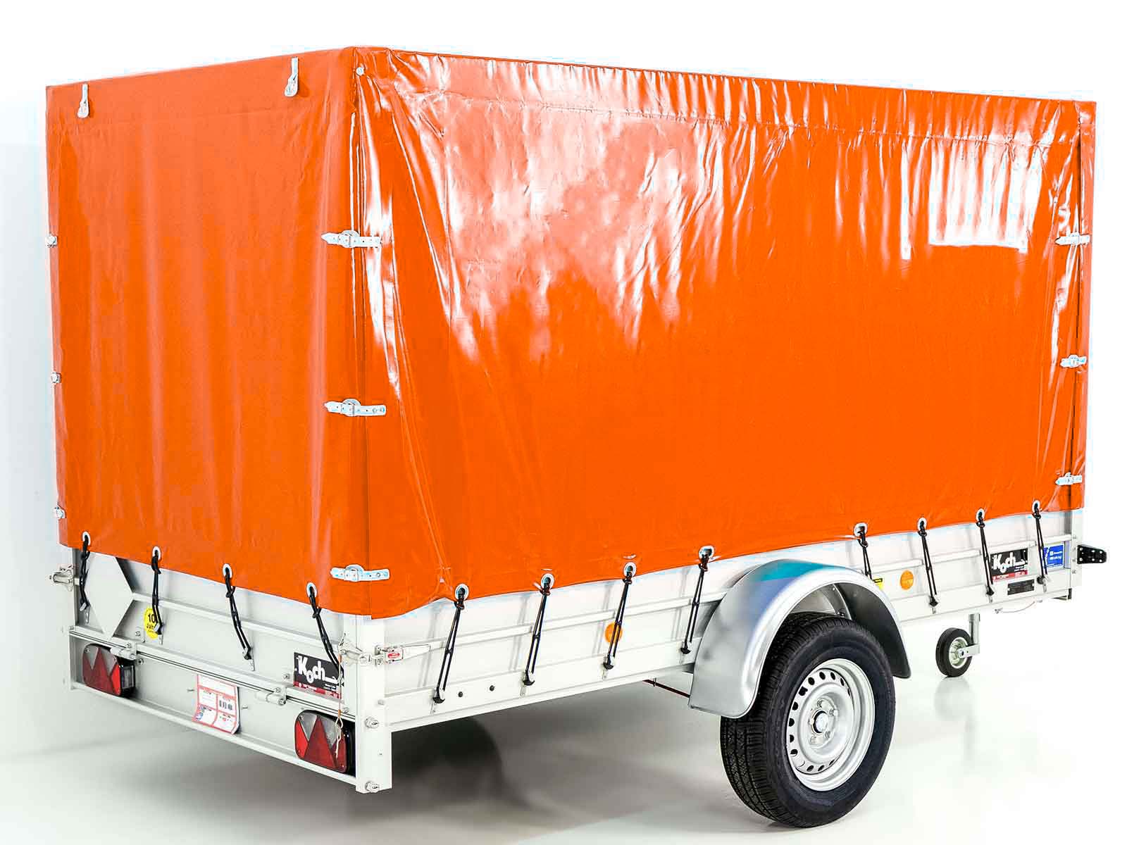 Anhänger mit Plane 150x300cm 1300kg | Typ 7.13 | Hochplane 160cm – Orange-Neu – Bild 5