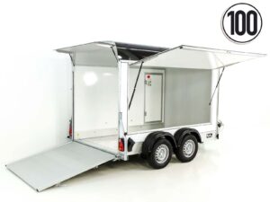 Debon Kofferanhänger C500 Sandwich 164x300cm H:200cm 2,0t | Alu | Polybug | Tür | Schwarz-Neu