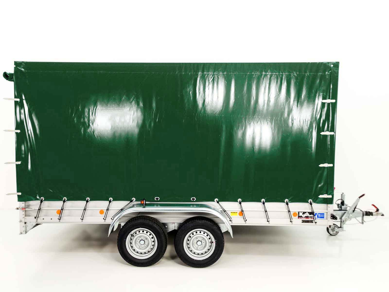 Anhänger mit Plane 185x400cm 2600kg | Typ 10.26 | Hochplane 200cm Grün-Neu – Bild 4