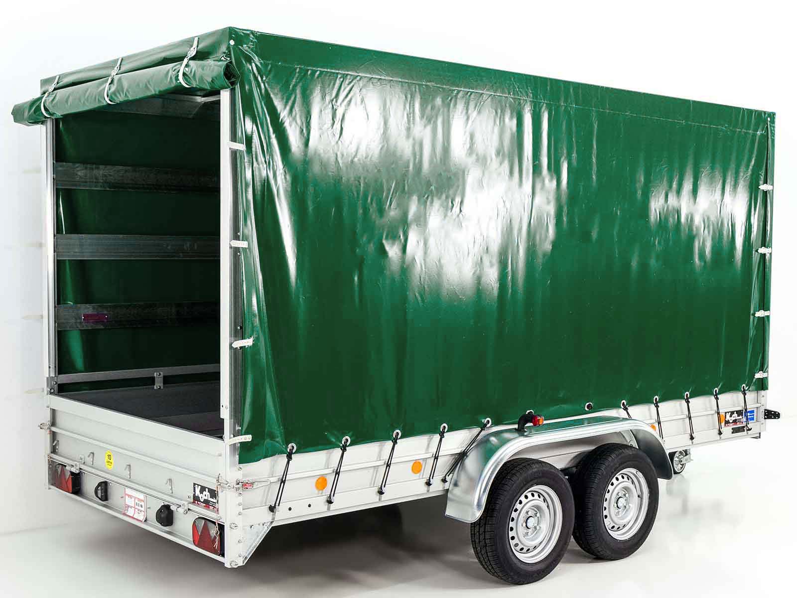 Anhänger mit Plane 185x400cm 2600kg | Typ 10.26 | Hochplane 200cm Grün-Neu – Bild 5