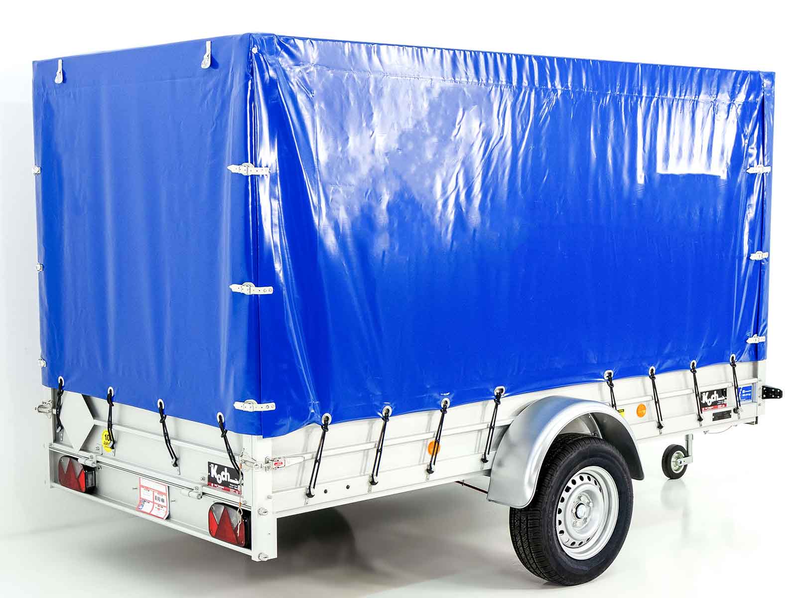 Anhänger mit Plane 150x300cm 1300kg | Typ 7.13 | Hochplane 160cm – Blau-Neu – Bild 2