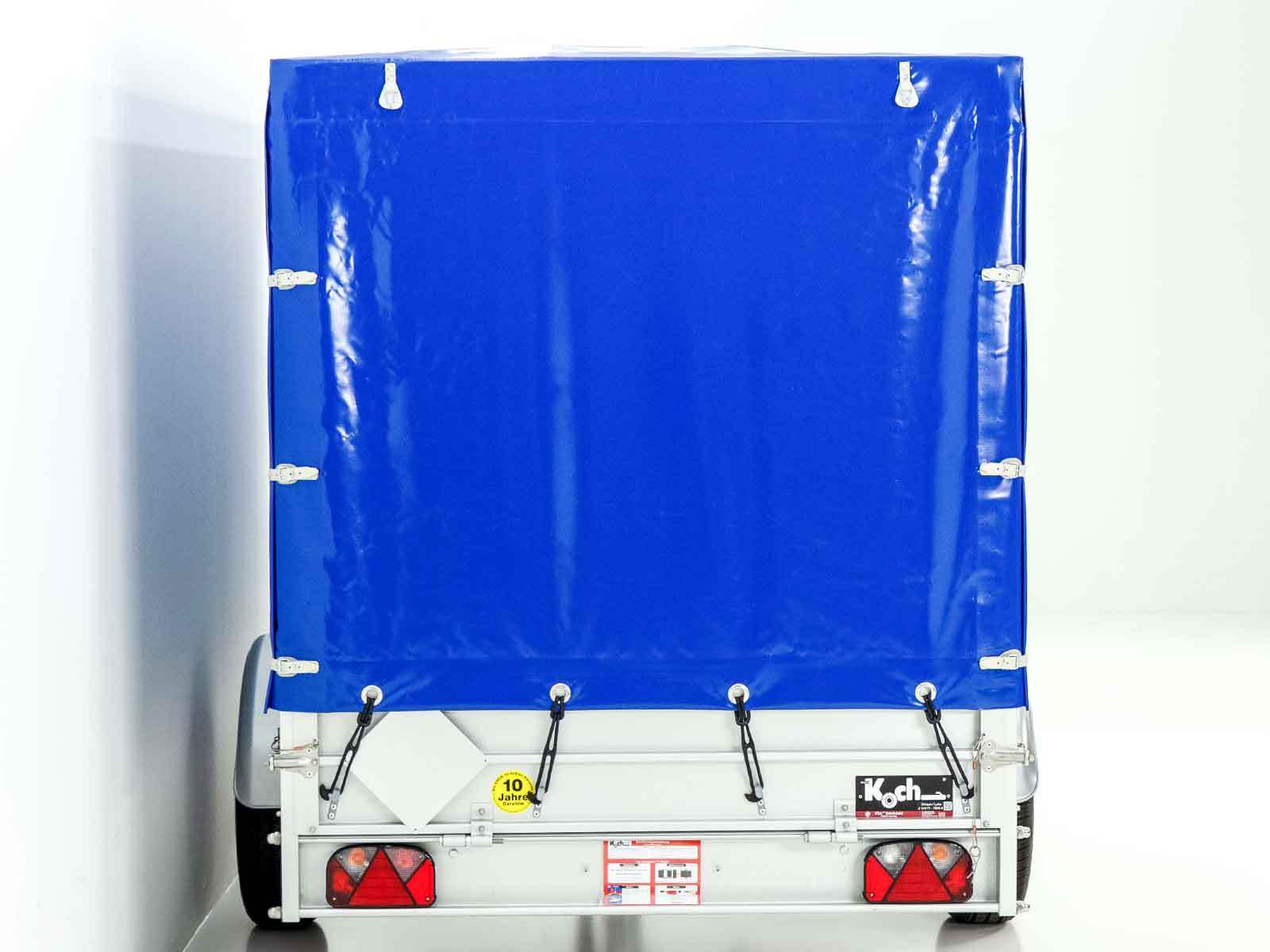 Anhänger mit Plane 150x300cm 1300kg | Typ 7.13 | Hochplane 160cm – Blau-Neu – Bild 3