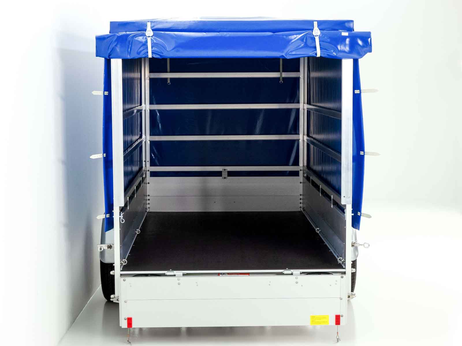 Anhänger mit Plane 150x300cm 1300kg | Typ 7.13 | Hochplane 160cm – Blau-Neu – Bild 4