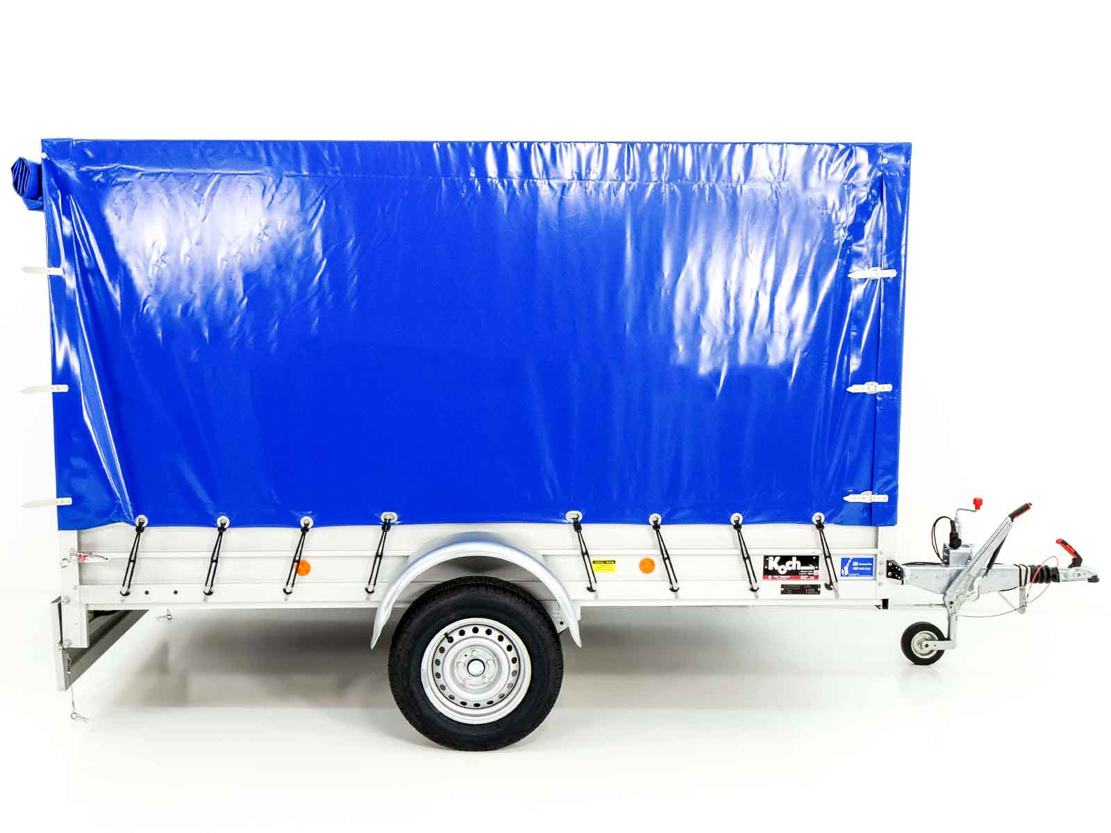 Anhänger mit Plane 150x300cm 1300kg | Typ 7.13 | Hochplane 160cm – Blau-Neu – Bild 6
