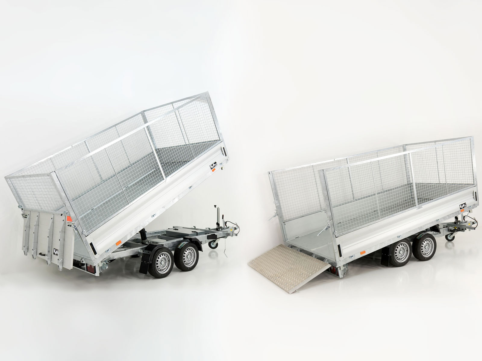 Vezeko Multidreiseitenkipper VMDK35.4 | 210x400cm 3,5t | Ladefläche kippbar | Gitteraufsatz-Neu