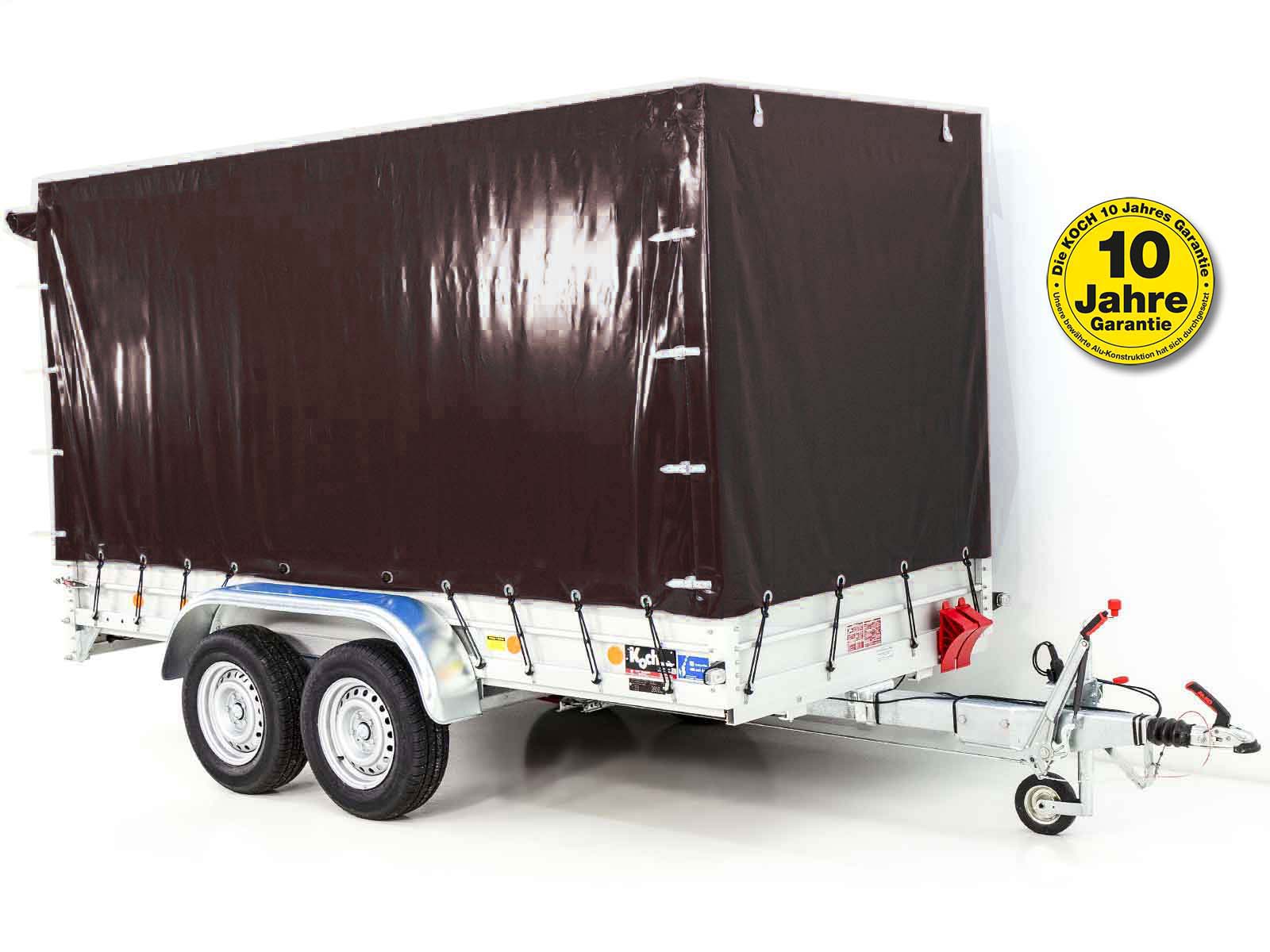 Anhänger mit Plane 150x350cm 2600kg | Typ 8.26 | Hochplane 180cm Schwarz-Neu