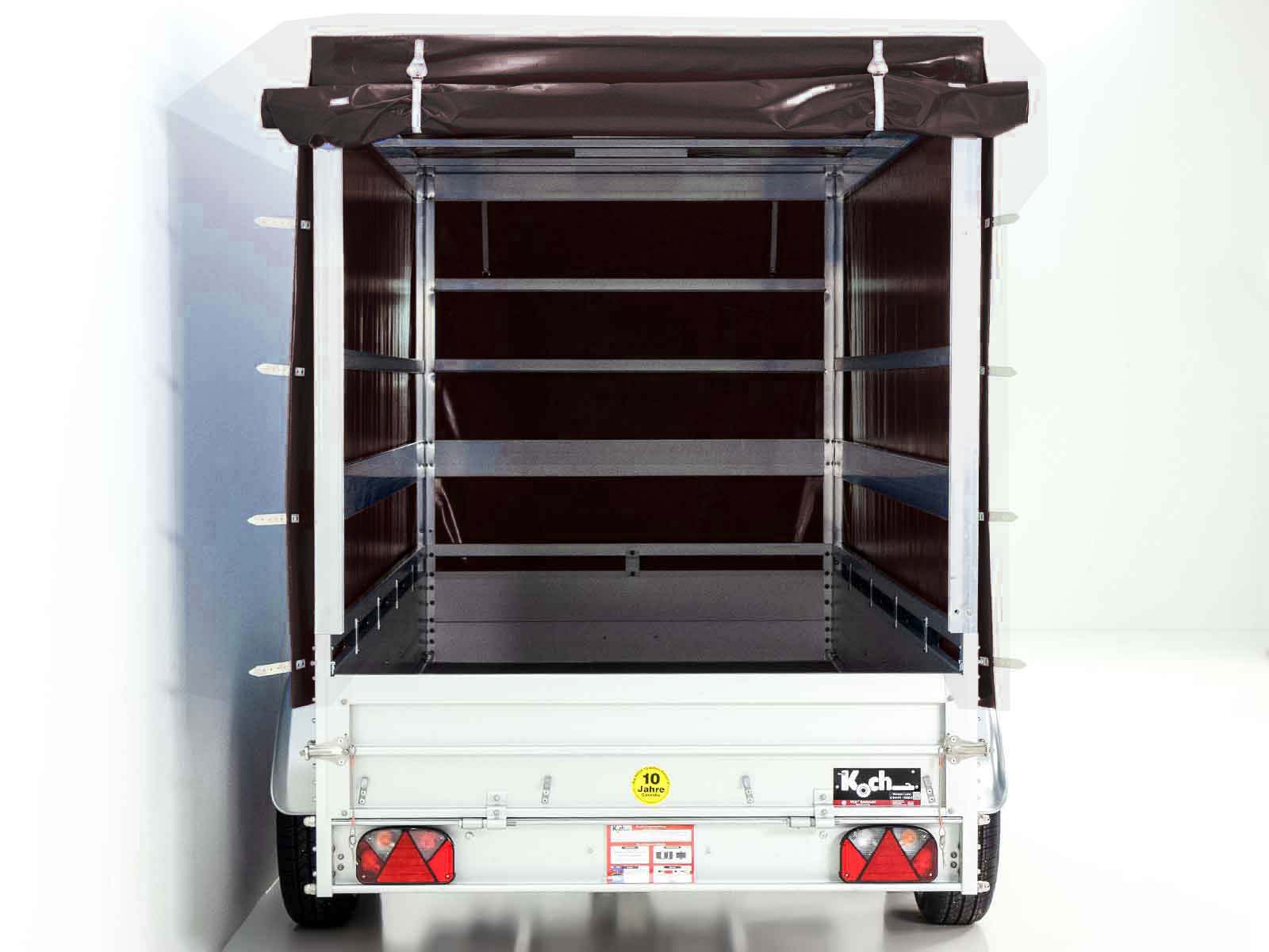 Anhänger mit Plane 150x350cm 2600kg | Typ 8.26 | Hochplane 180cm Schwarz-Neu – Bild 2