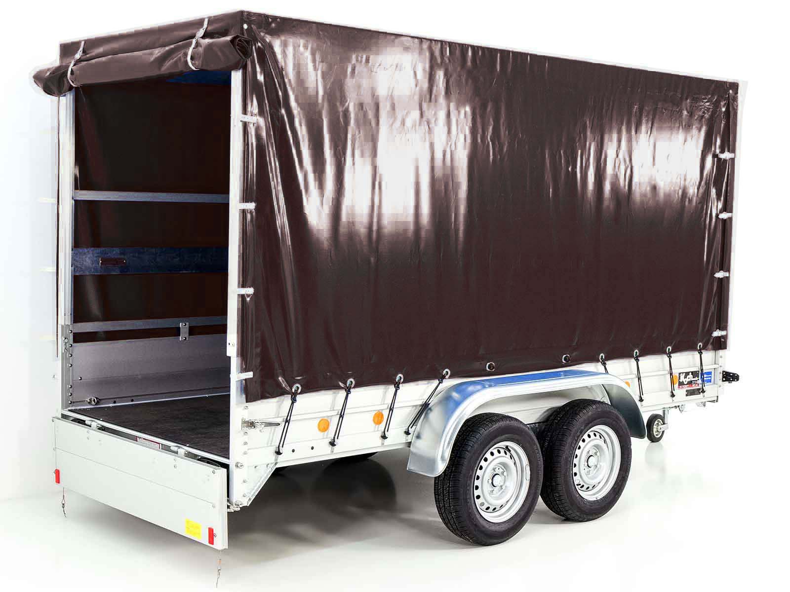 Anhänger mit Plane 150x350cm 2600kg | Typ 8.26 | Hochplane 180cm Schwarz-Neu – Bild 4